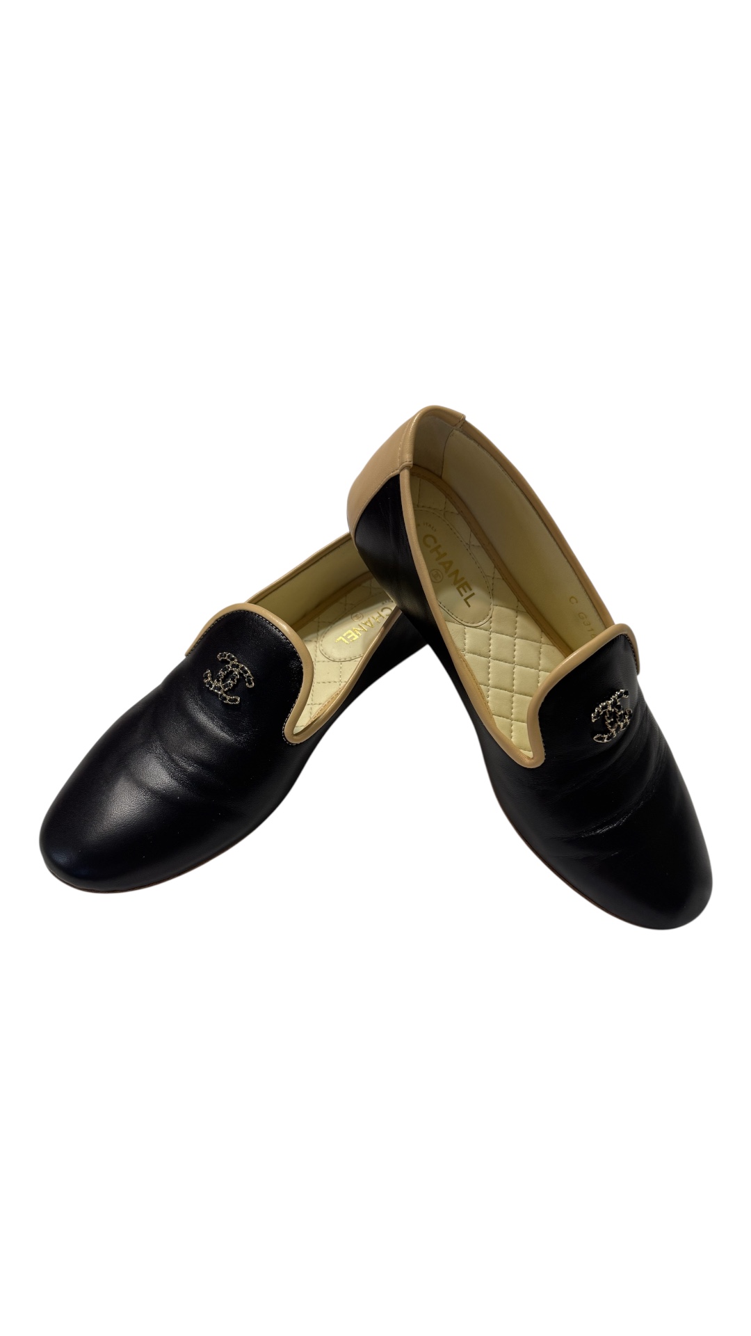 Chanel Black Leather Loafers