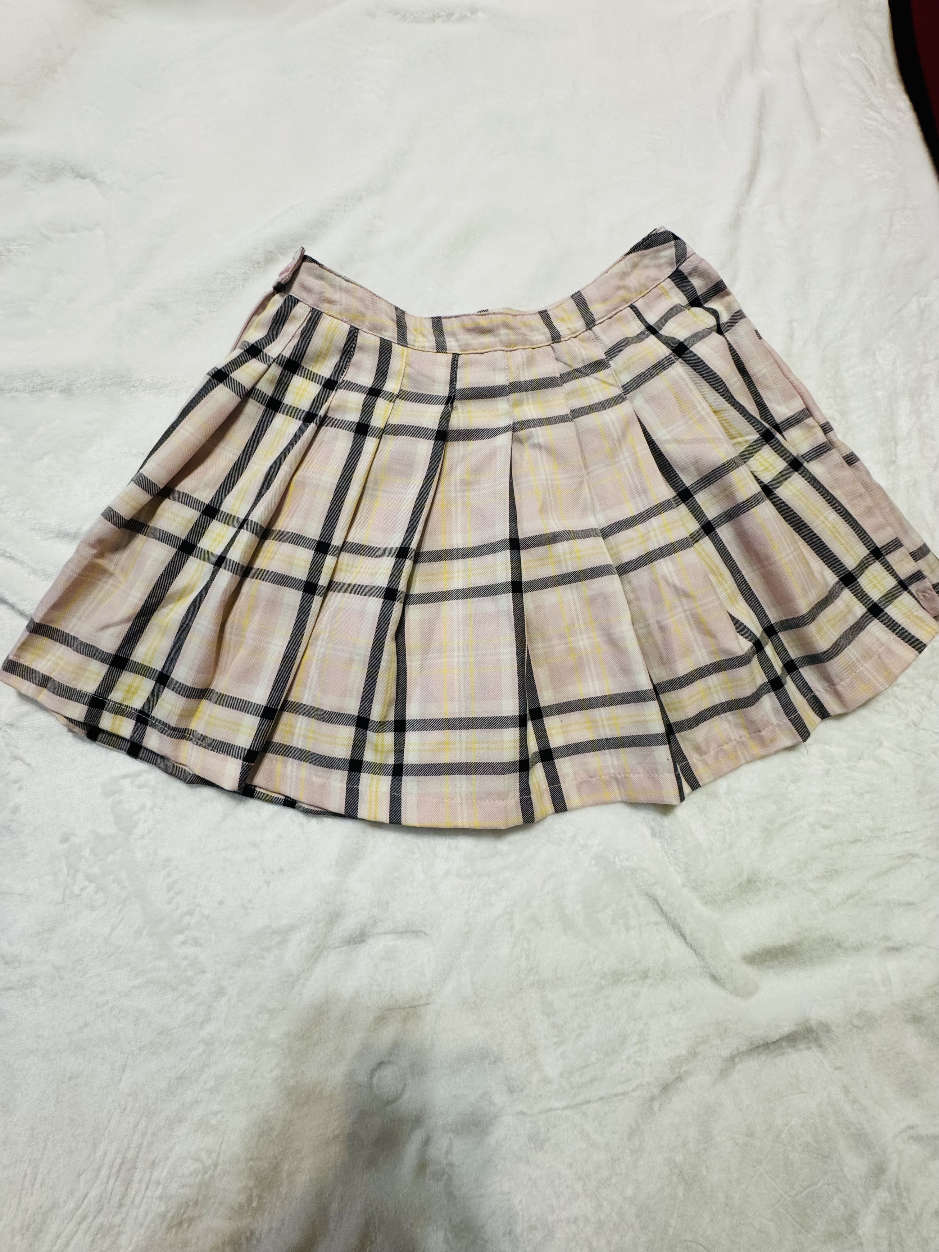 Plaid Pleated Skirt size L