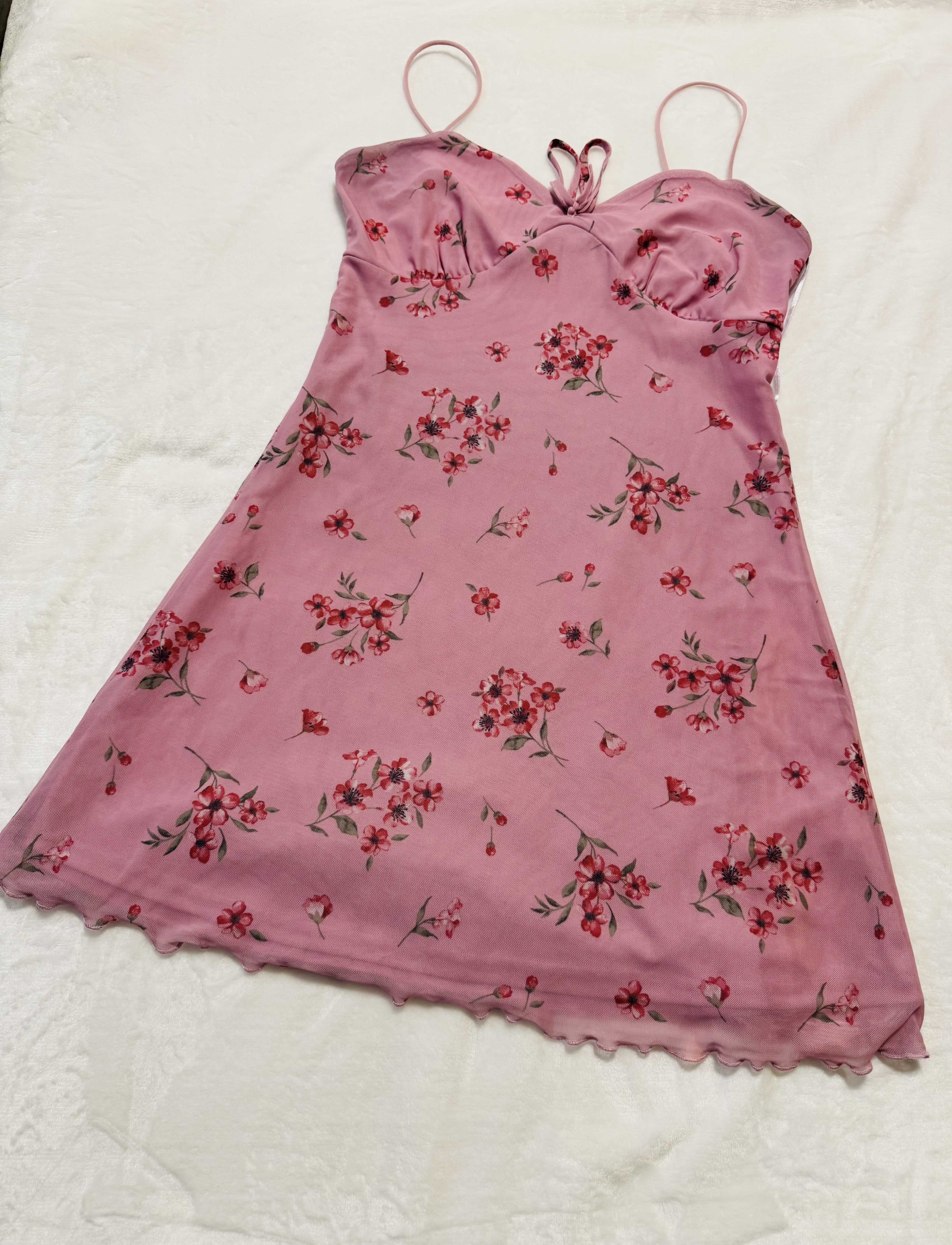 Pink Floral Slip Dress US S