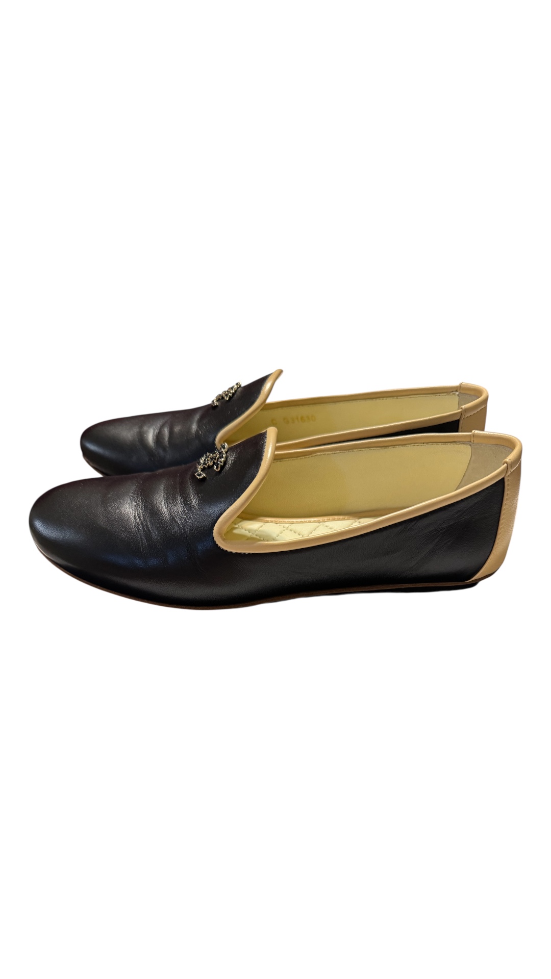 Chanel Black Leather Loafers