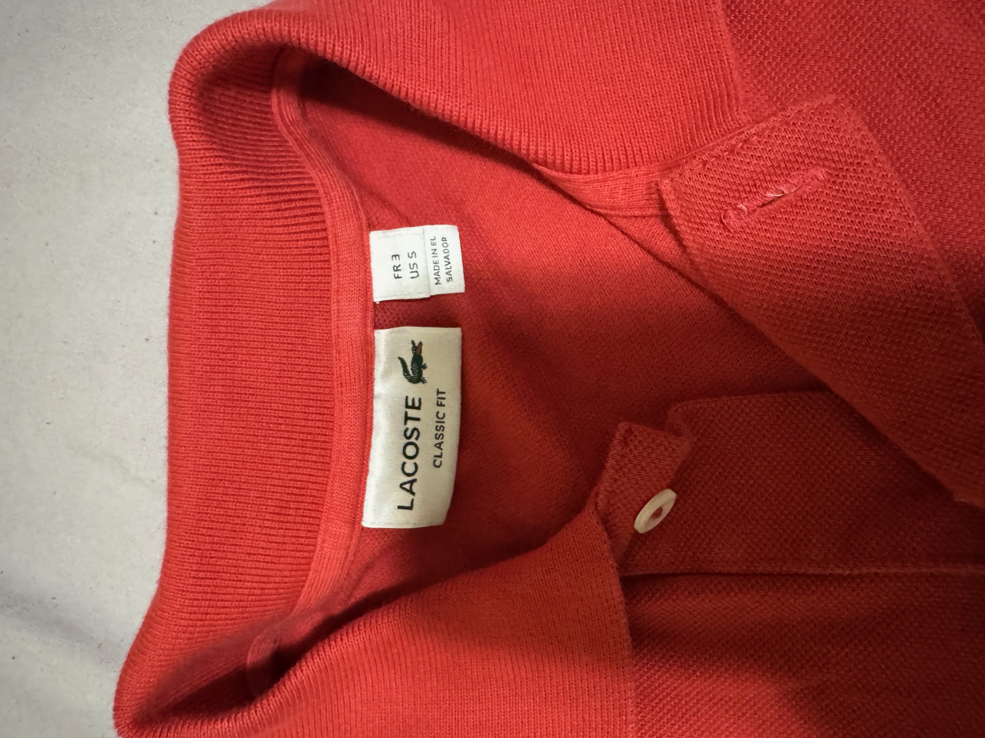 Lacoste Classic Fit Red Polo Shirt US5