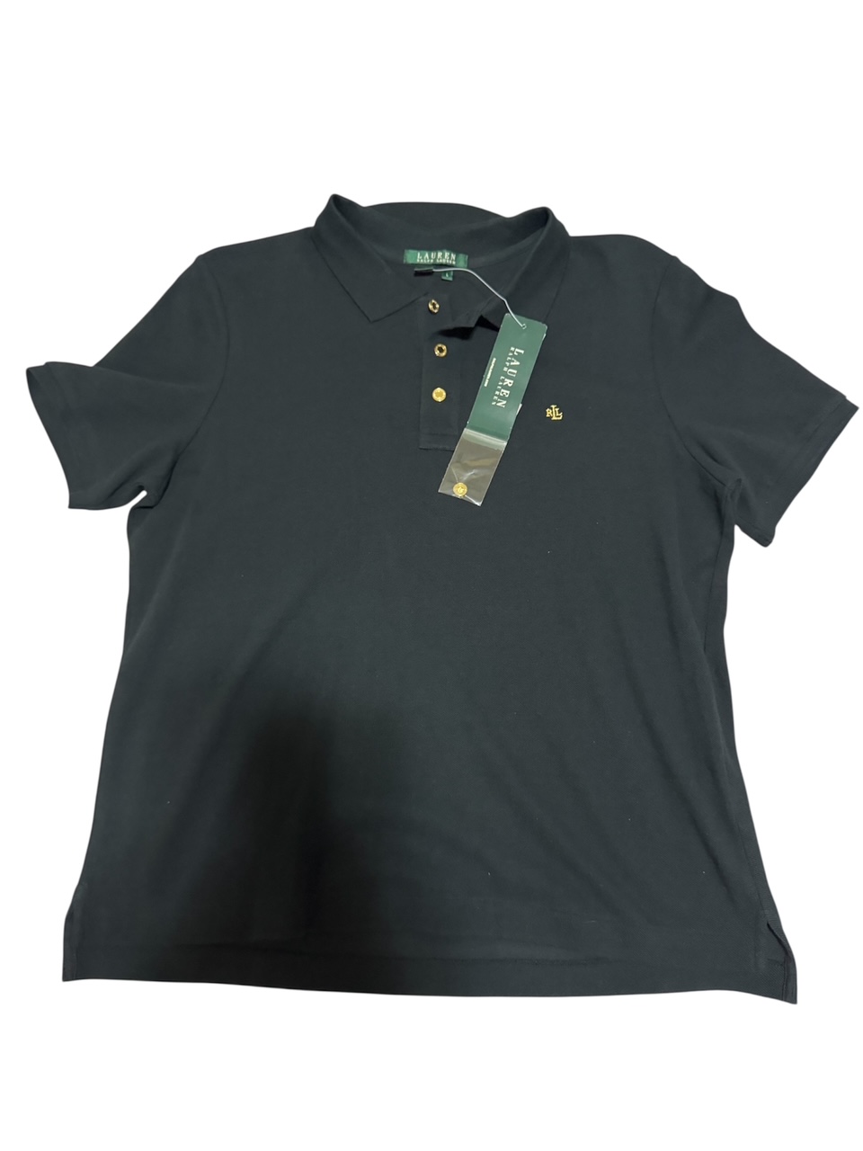 Ralph Lauren Women's Black Polo Shirt size L