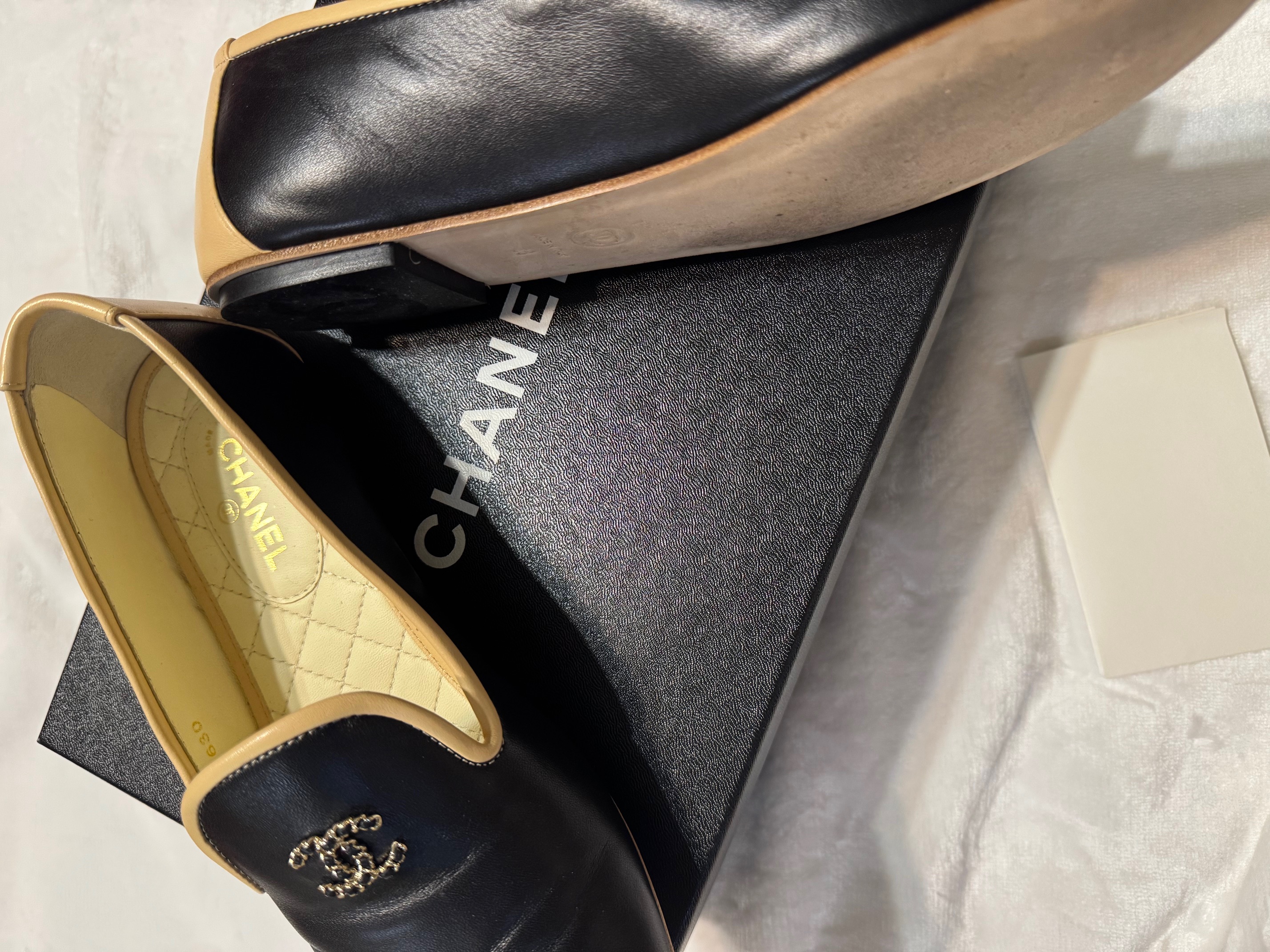 Chanel Black Leather Loafers
