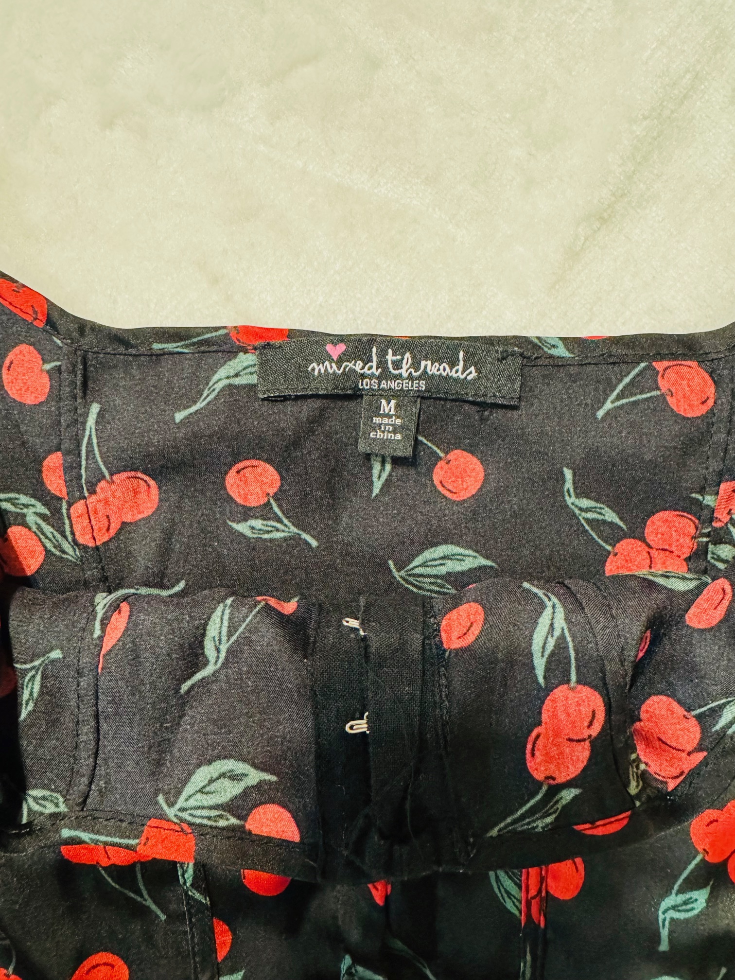 Cherry Print Crop Top size M