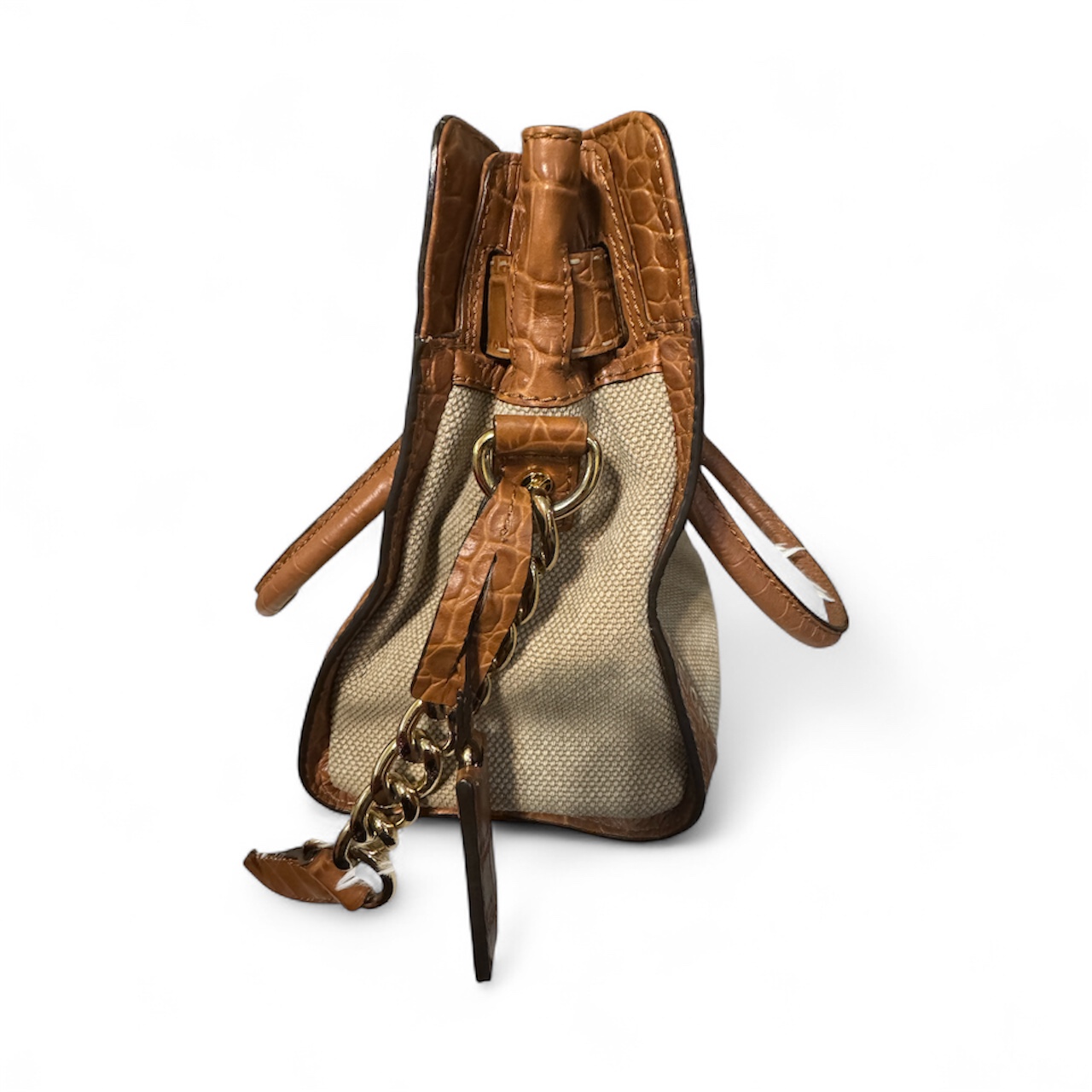 Michael Kors Beige Canvas and Leather Handbag
