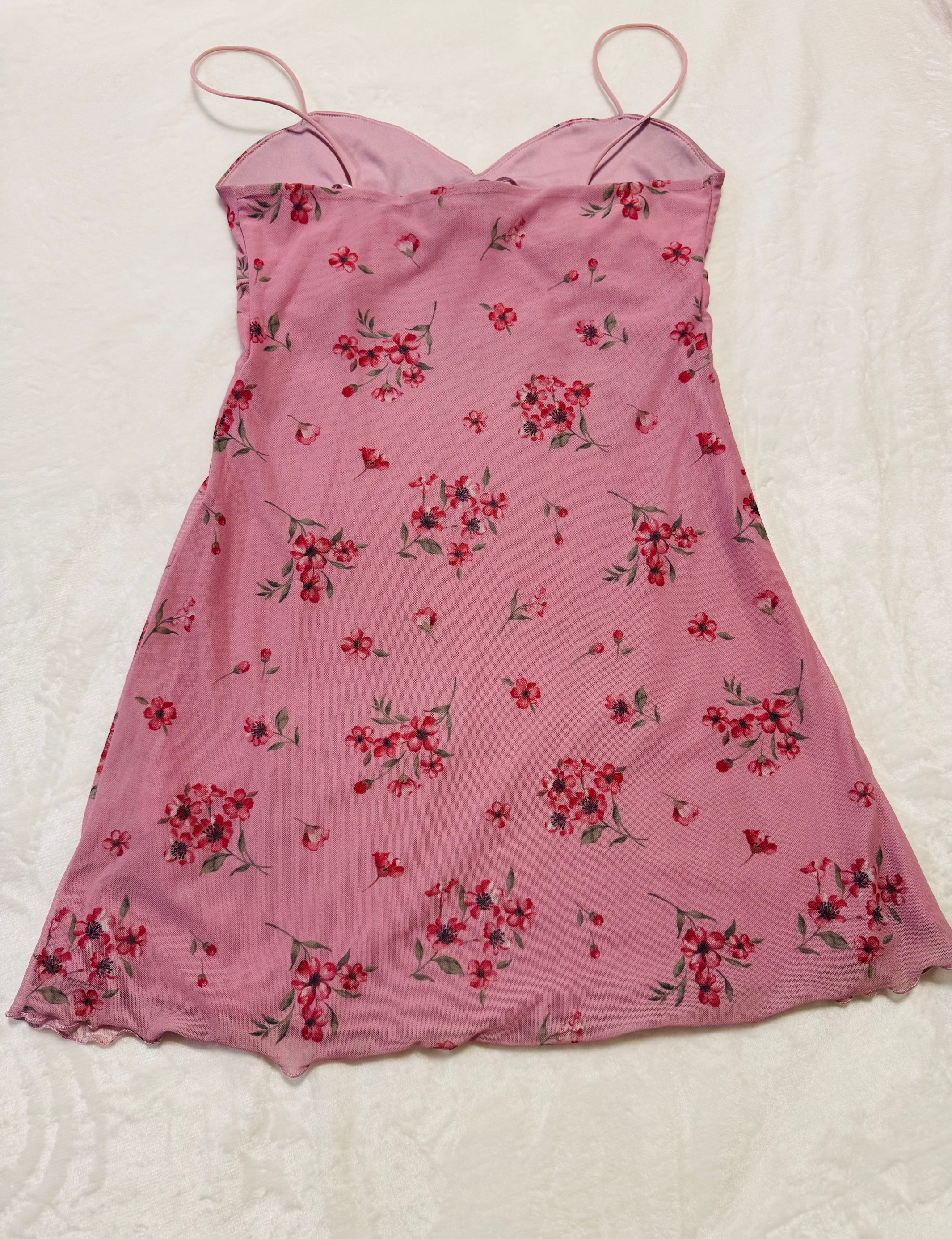 Pink Floral Slip Dress US S