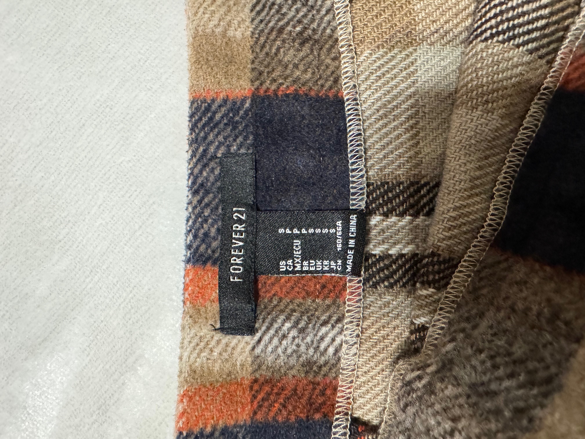 Plaid Flannel Scarf size S