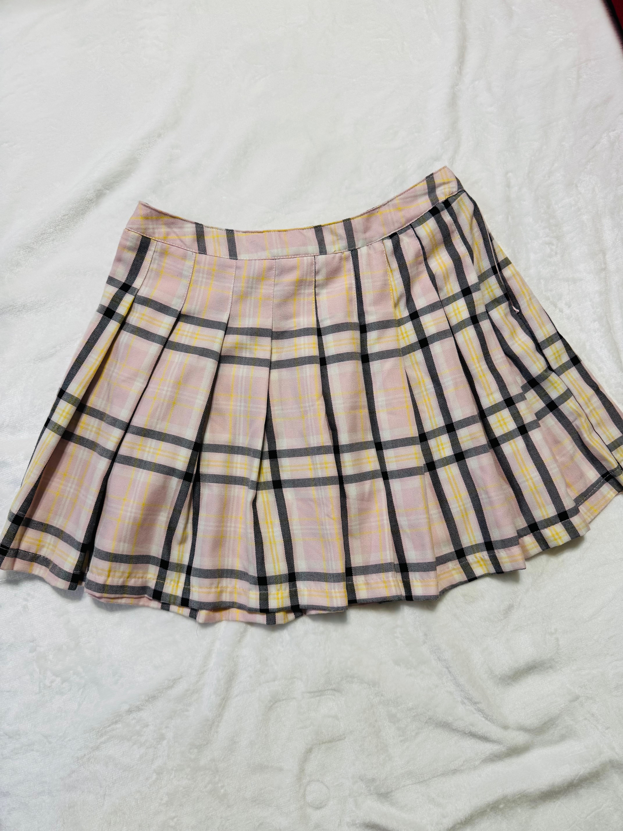 Plaid Pleated Skirt size L