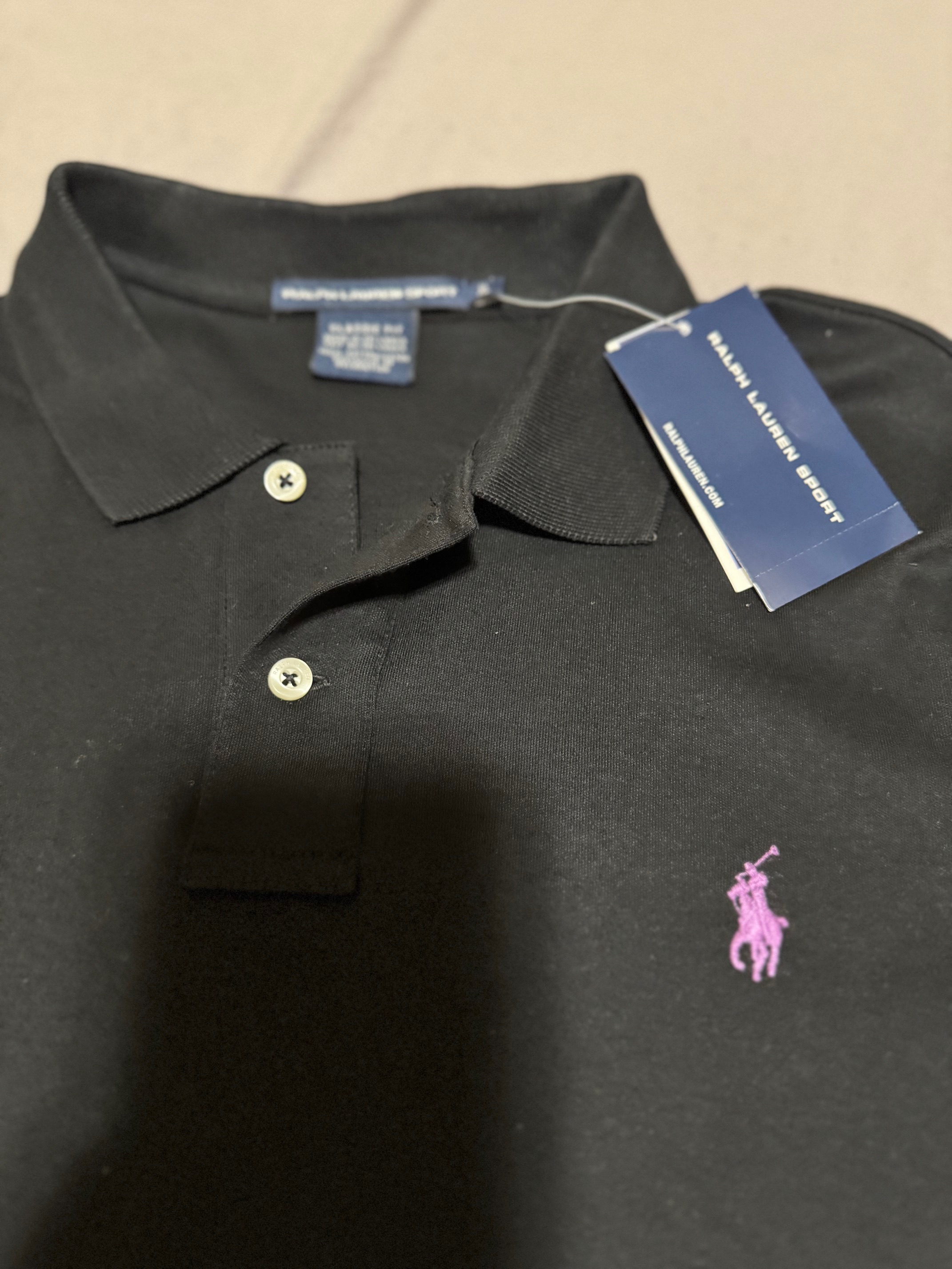 Ralph Lauren Women's  Black Polo Shirt size XL