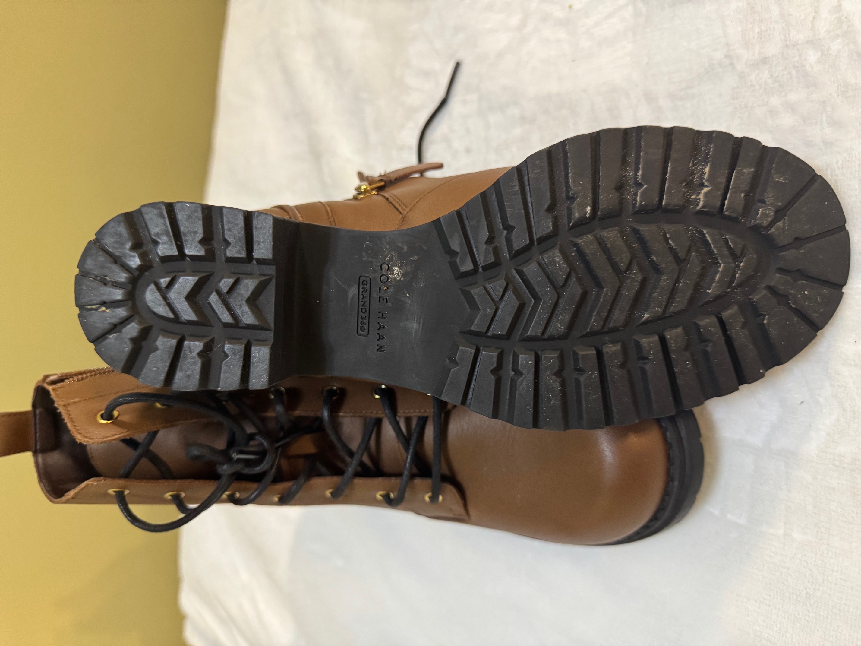 Colehaan Women's Brown Leather Combat Boots size 8