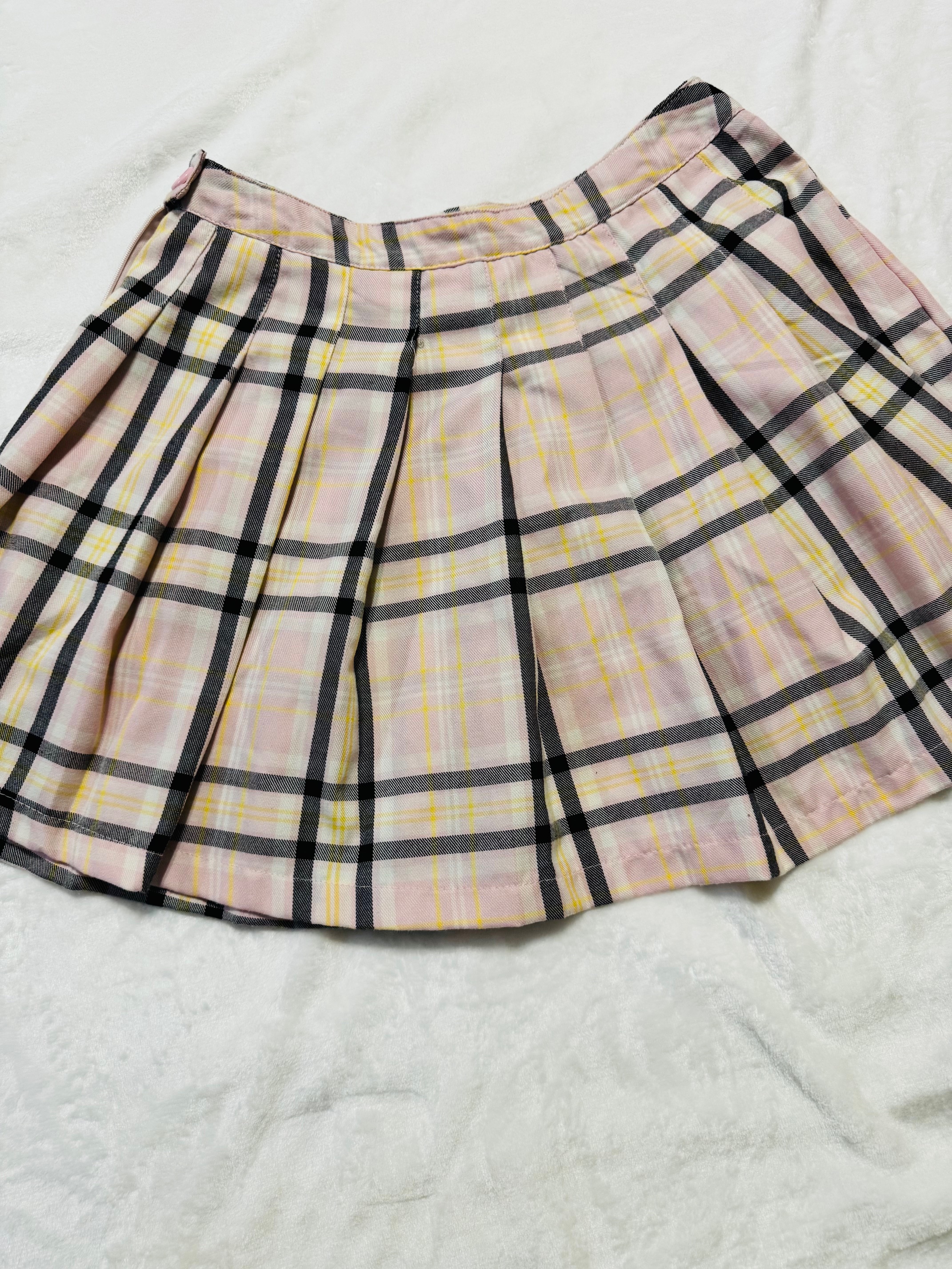 Plaid Pleated Skirt size L