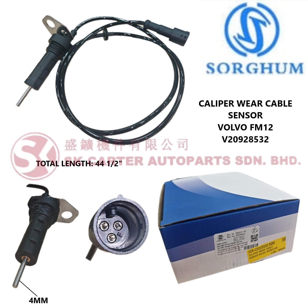 SORGHUM VOLVO FM CALIPER WEAR SENSOR-V20928532