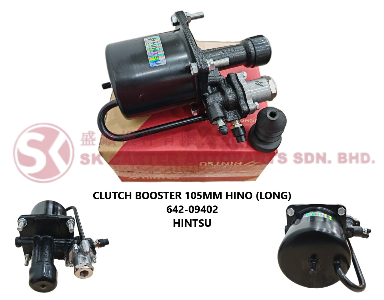 HINTSU HINO 105MM CLUTCH BOOSTER LONG SINGLE VALVE 642-09402