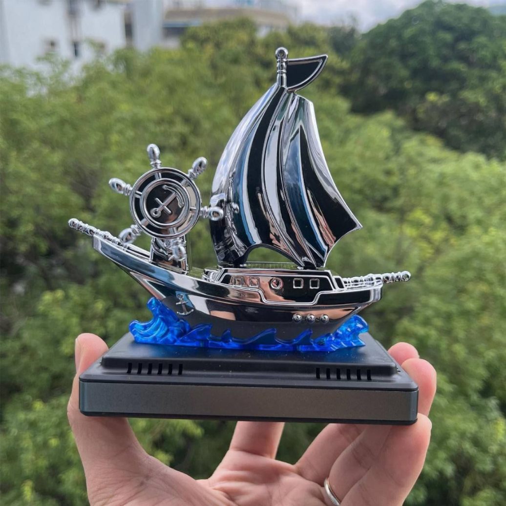 Silver Pirate Ship Miniature