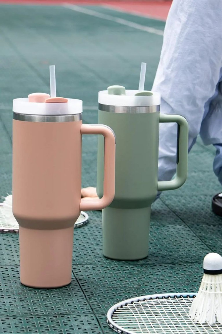 Large Stainless Steel Tumbler with Straw