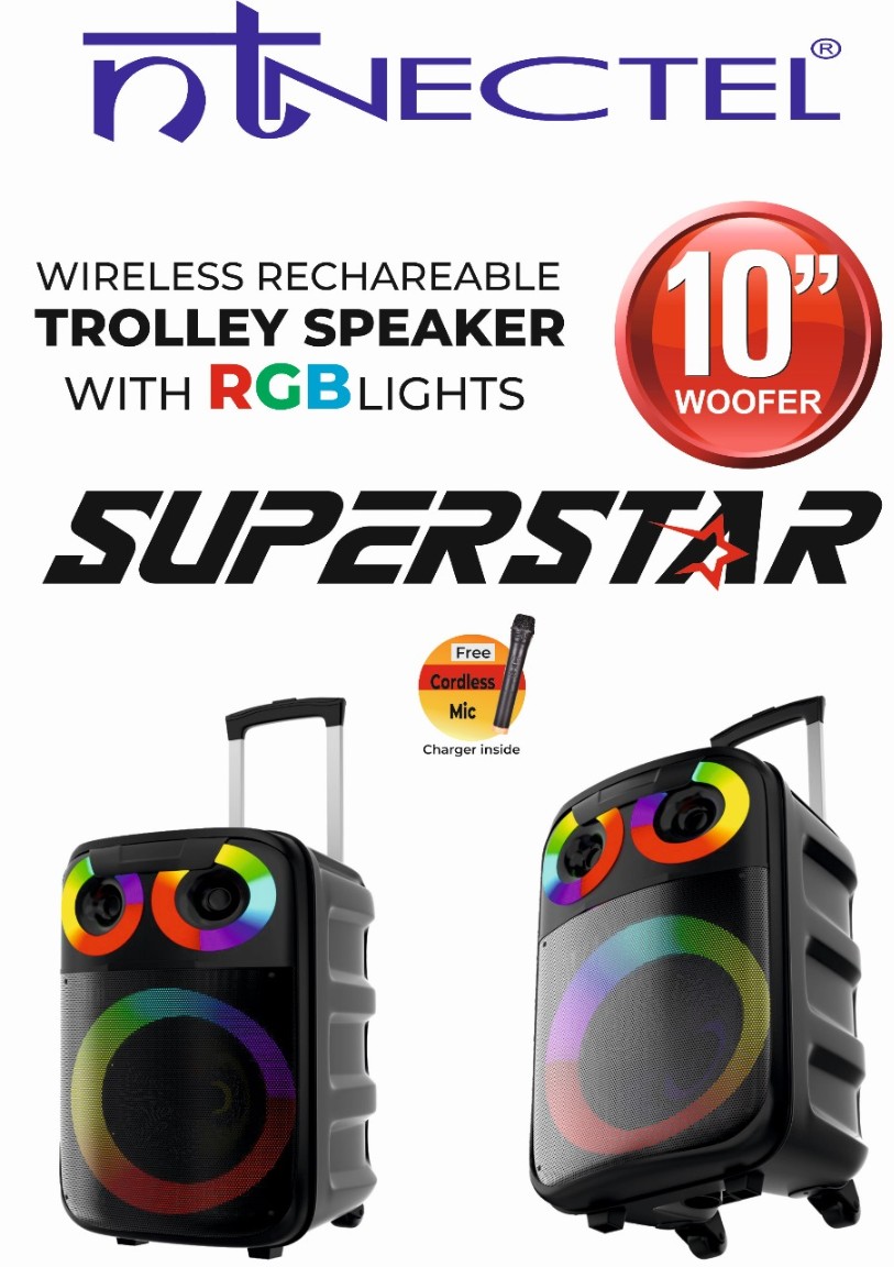 Nectel Wireless Rechargeable Trolley Speaker