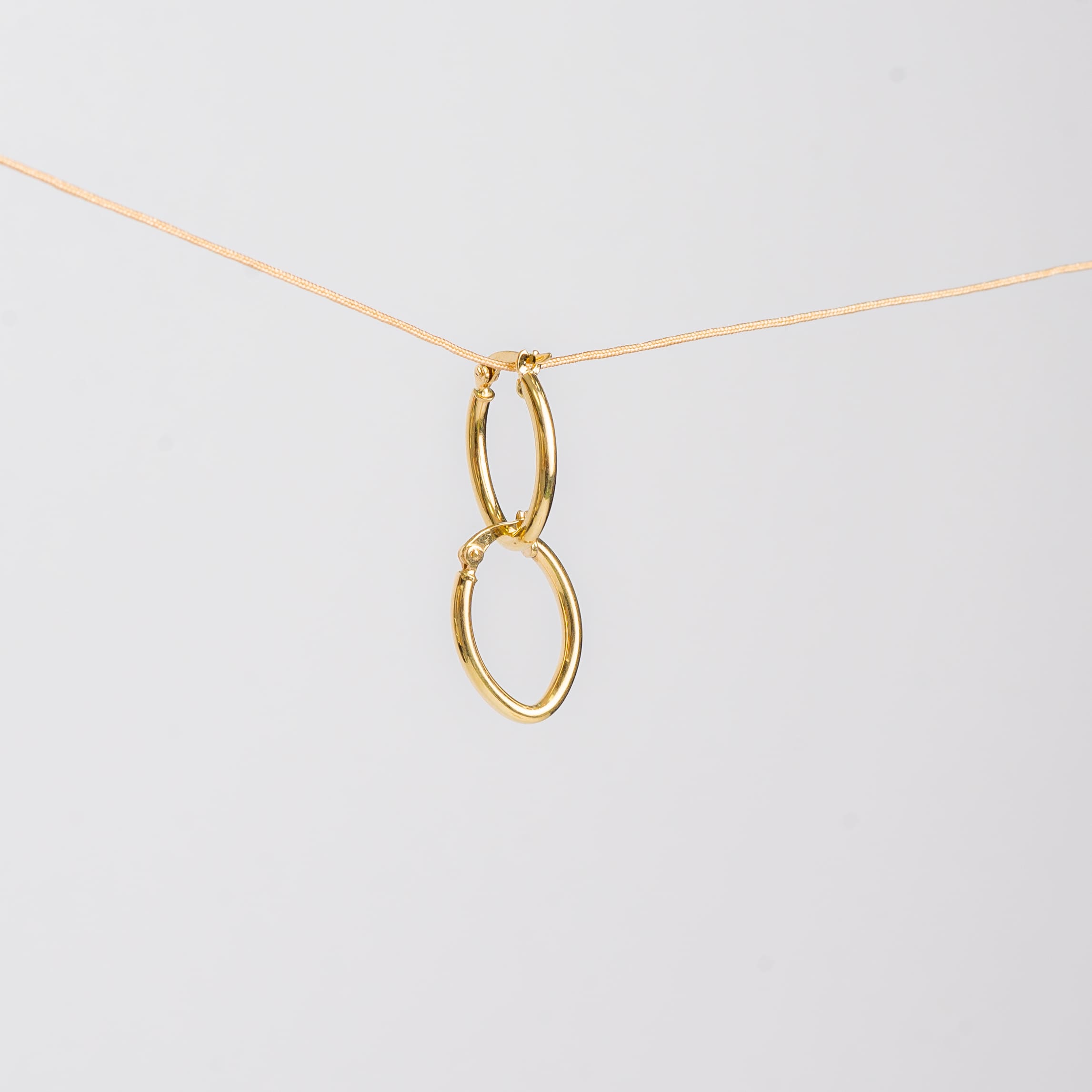 Candongas lisa ovalada Oro 18K Elegante