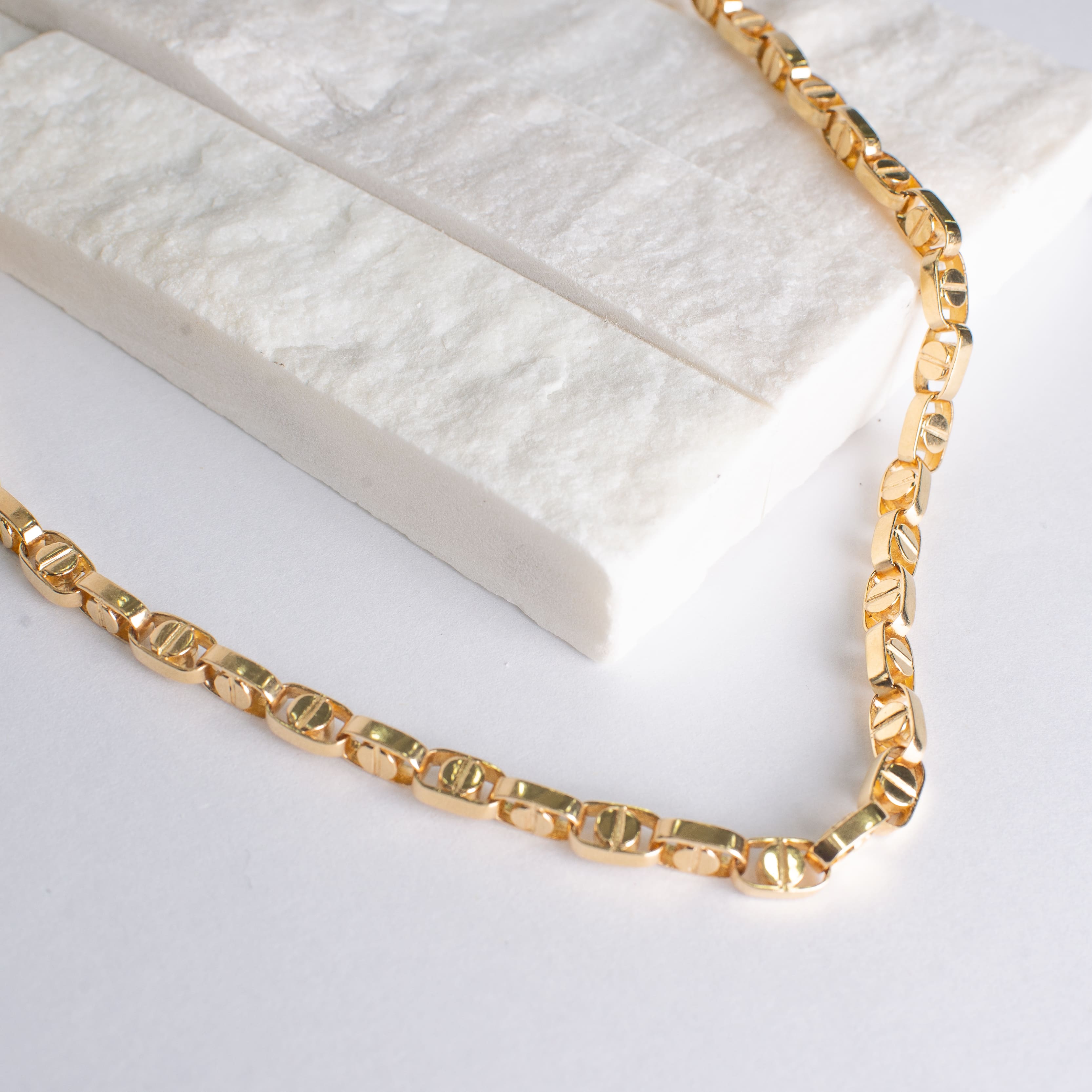 Cadena Rústica Cartier Oro Italiano 18K Macizo Exclusiva