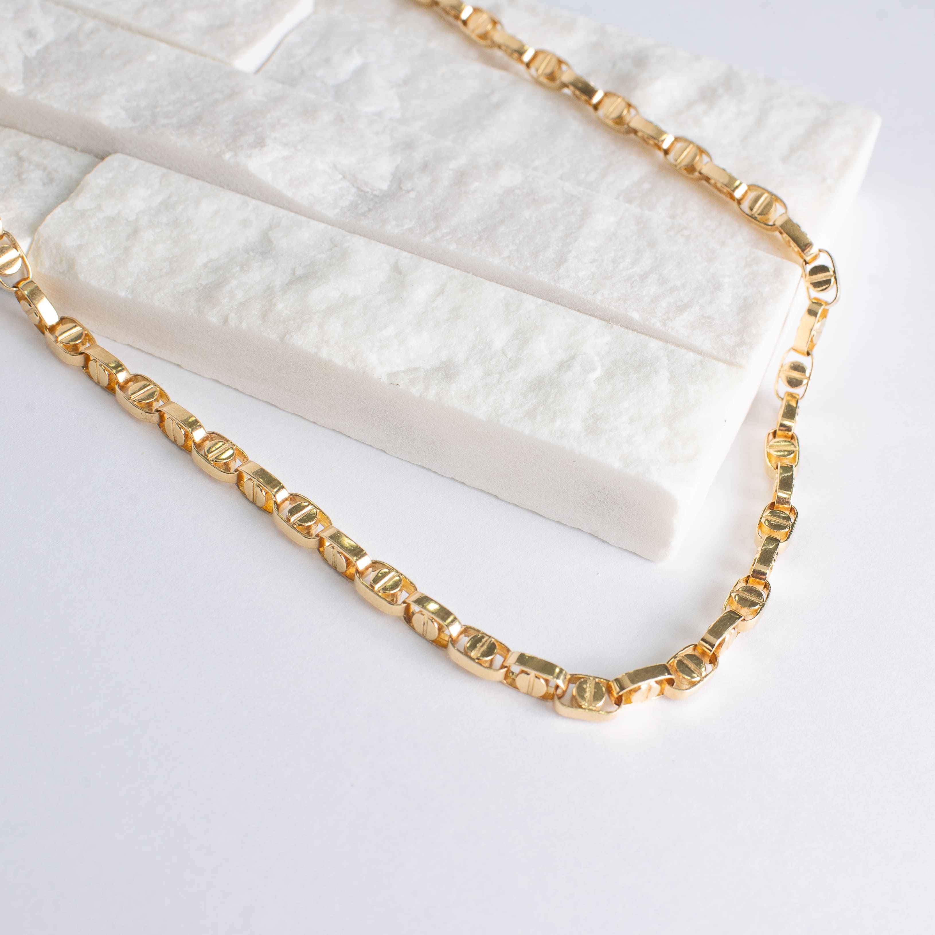 Cadena Rústica Cartier Oro Italiano 18K Macizo Exclusiva