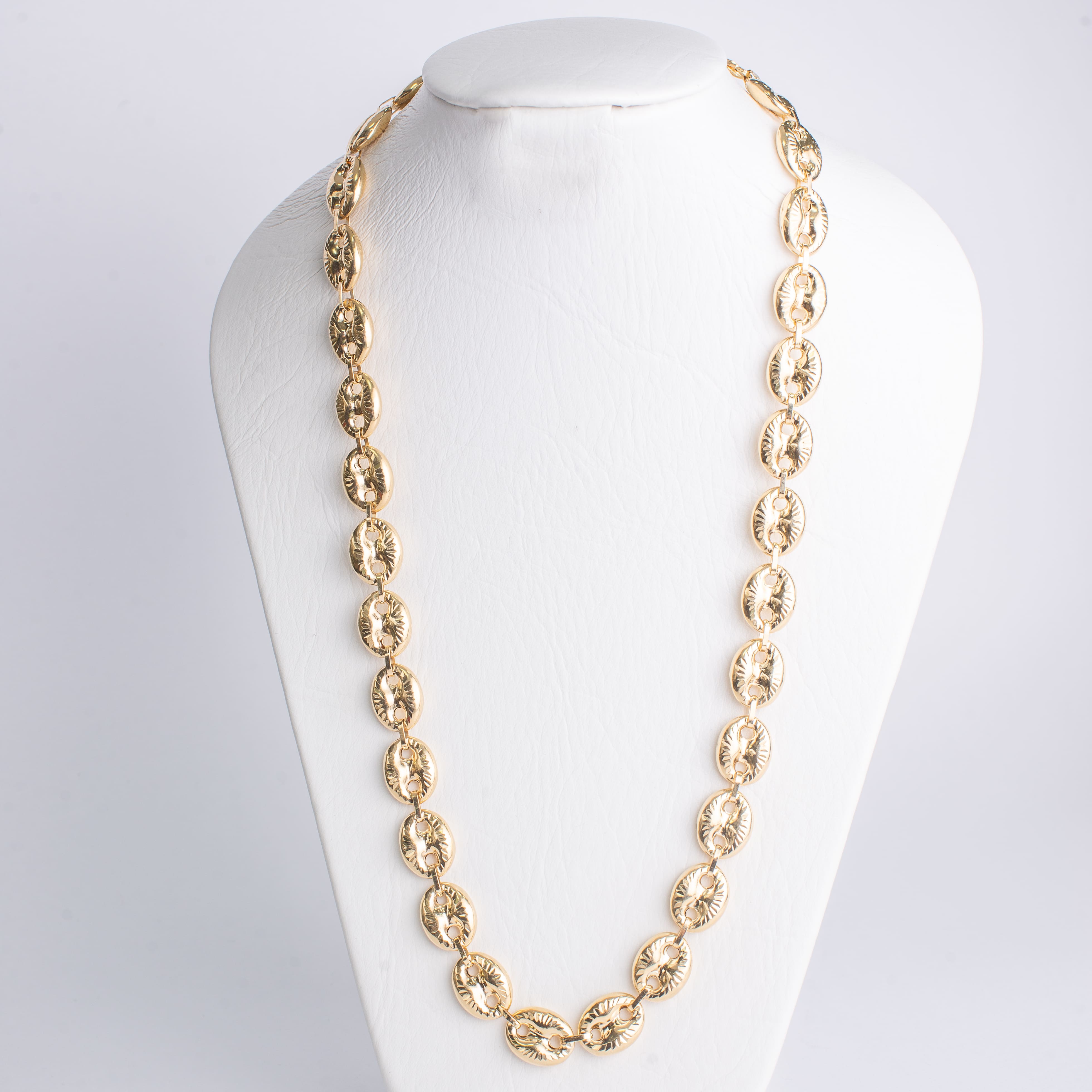 Cadena Gucci Diamantada Gran Formato Oro 18K Macizo