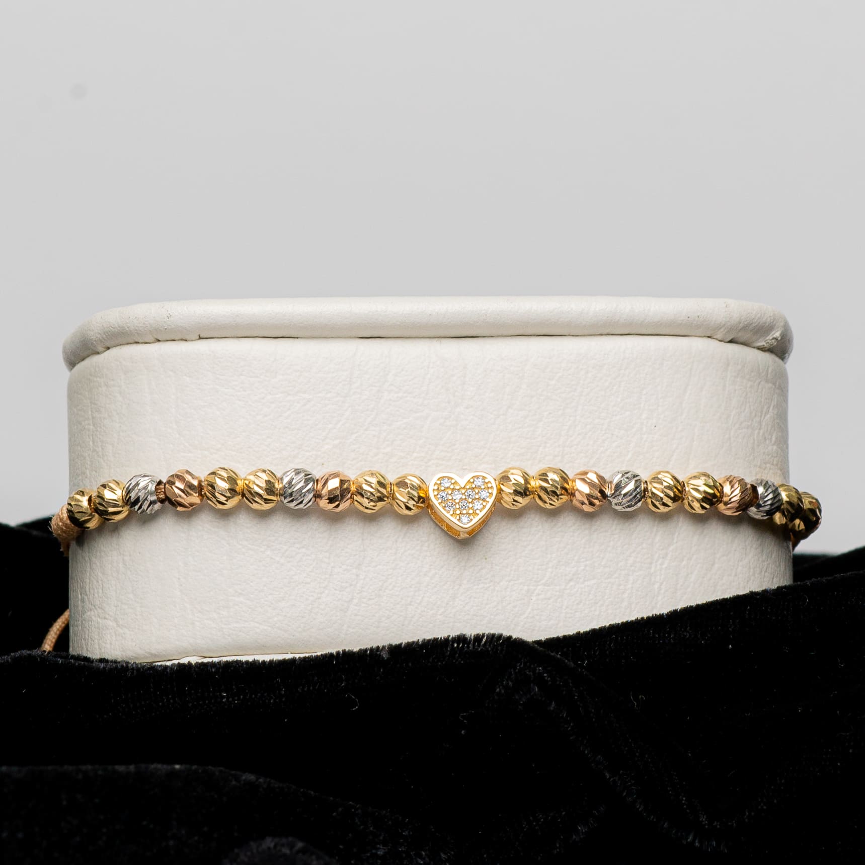 Pulsera Corazón tres Oros diamantado 18K Radiante