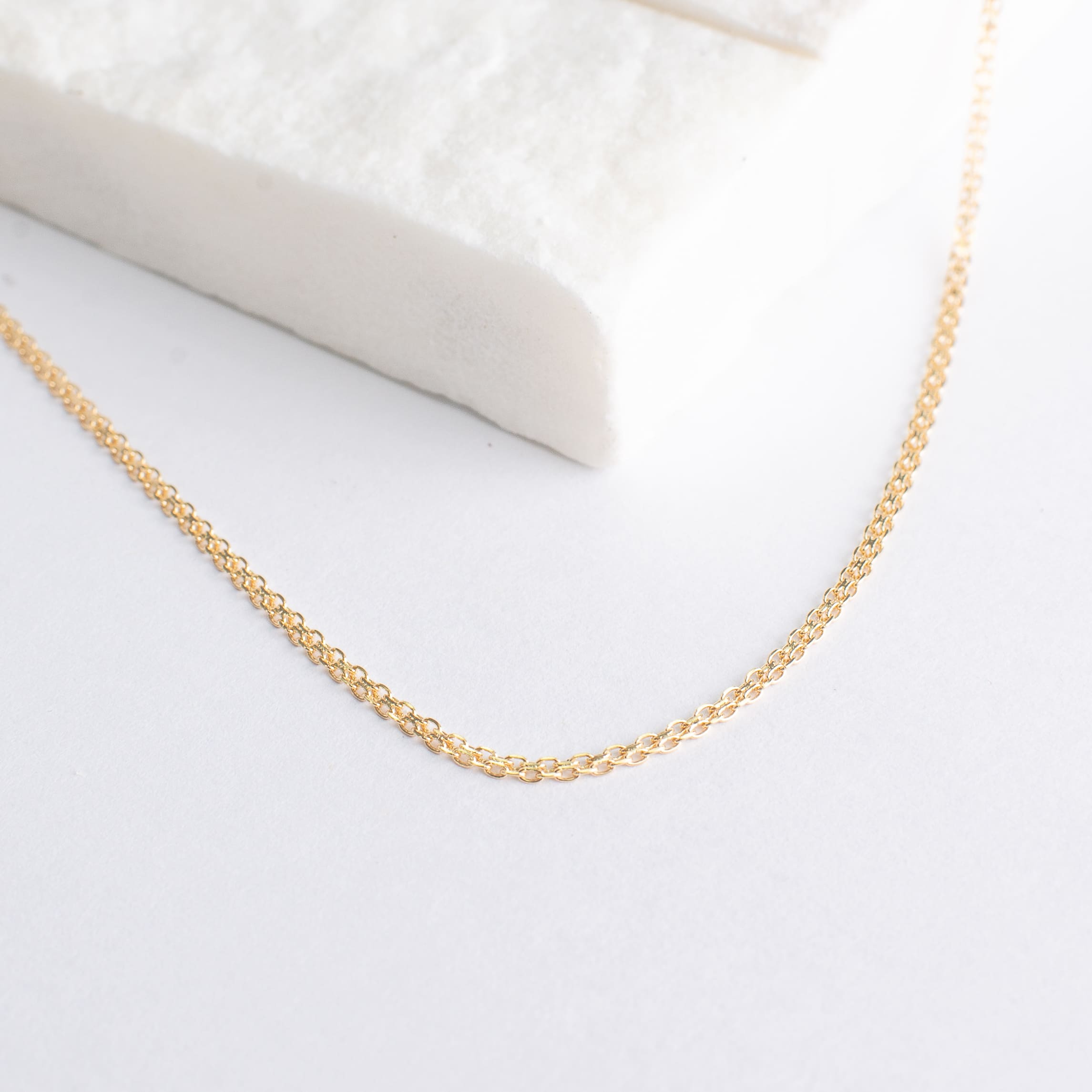 Cadena Malla China Oro Italiano 18K Macizo Versátil