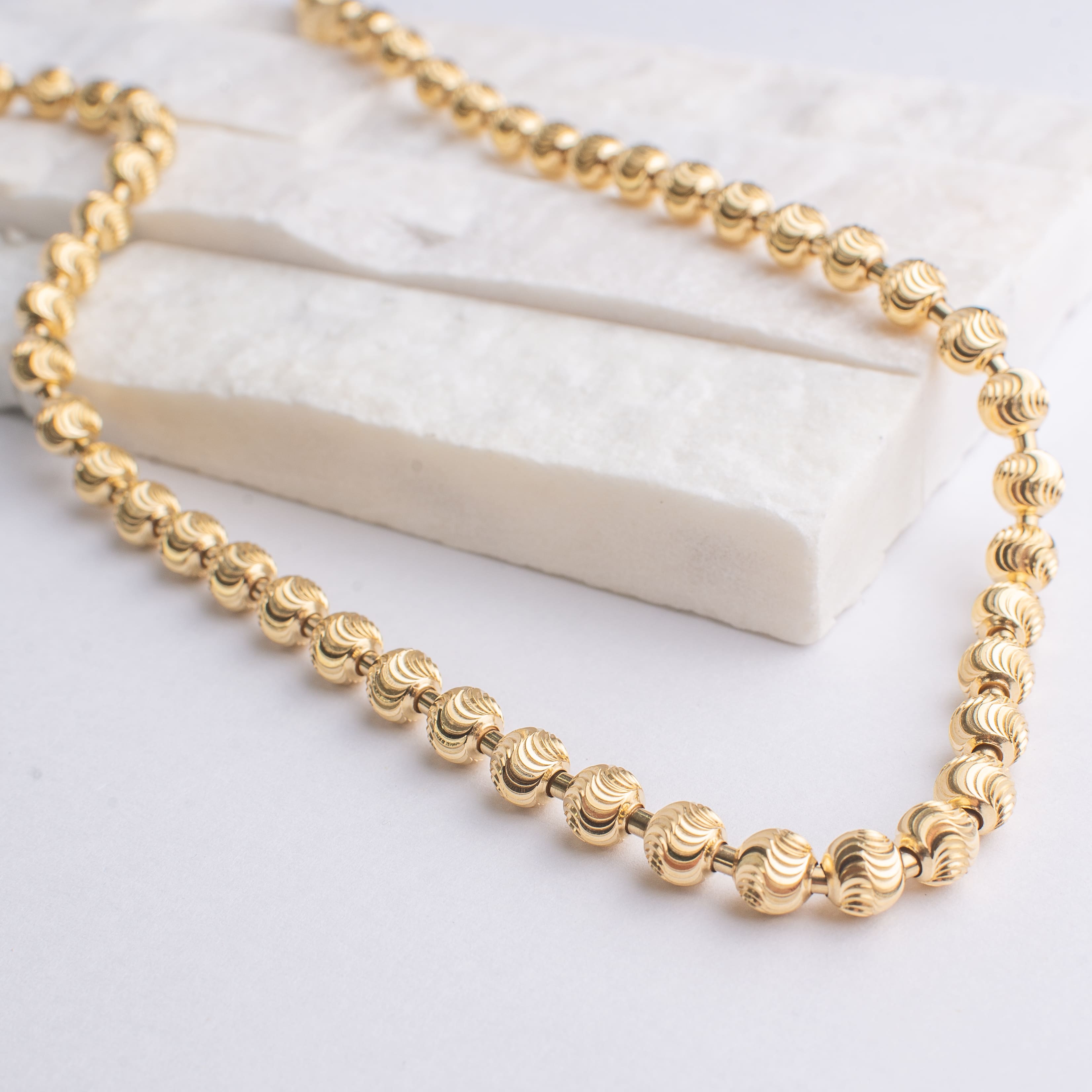 Cadena Militar Diamantada Oro 18K Macizo Elegante