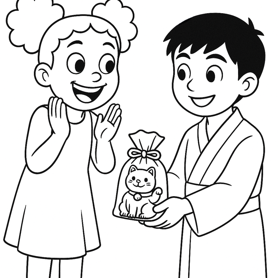 Maya Meets Kaito: A Coloring Adventure in Japan!