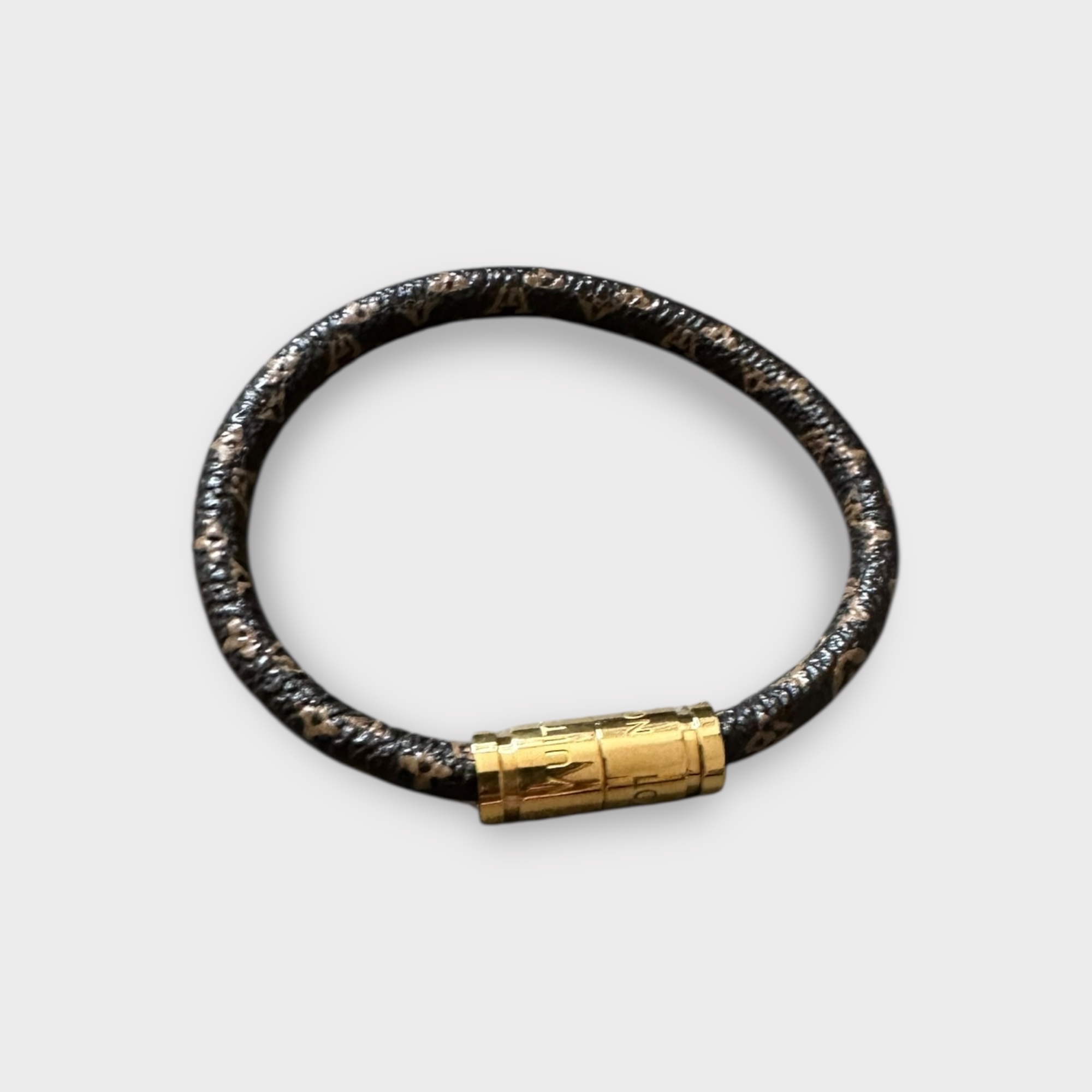 Leather Bracelet with Gold Clasp