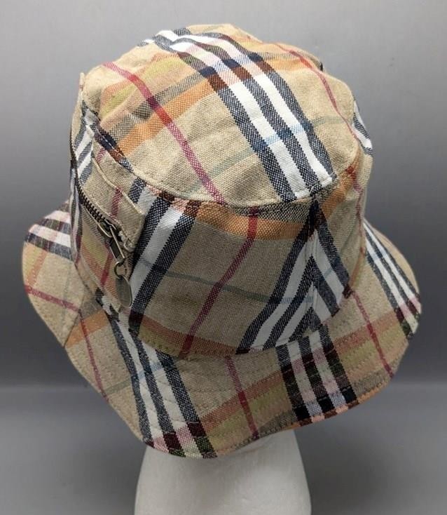 Burberry Bucket Hat – Size Small with Signature Side Zipper Pocket