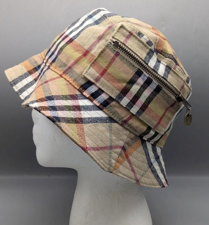 Burberry Bucket Hat – Size Small with Signature Side Zipper Pocket