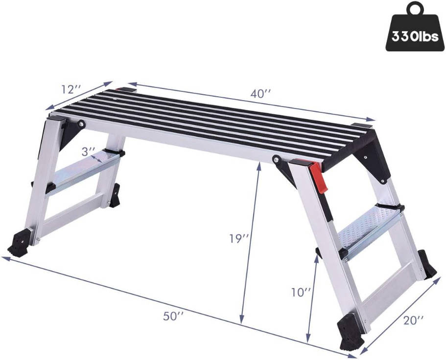 Capacidad plegable antideslizante de aluminio del taburete de la mampostería de yeso del banco de trabajo de la plataforma 330lbs