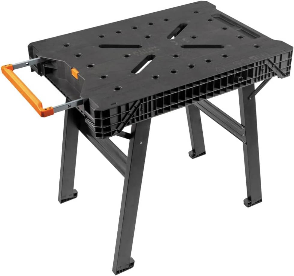 MODbox Banco de trabajo, mesa de trabajo plegable, estación de trabajo portátil, capacidad de 1000 libras, compatible con sistema de riel MODbox