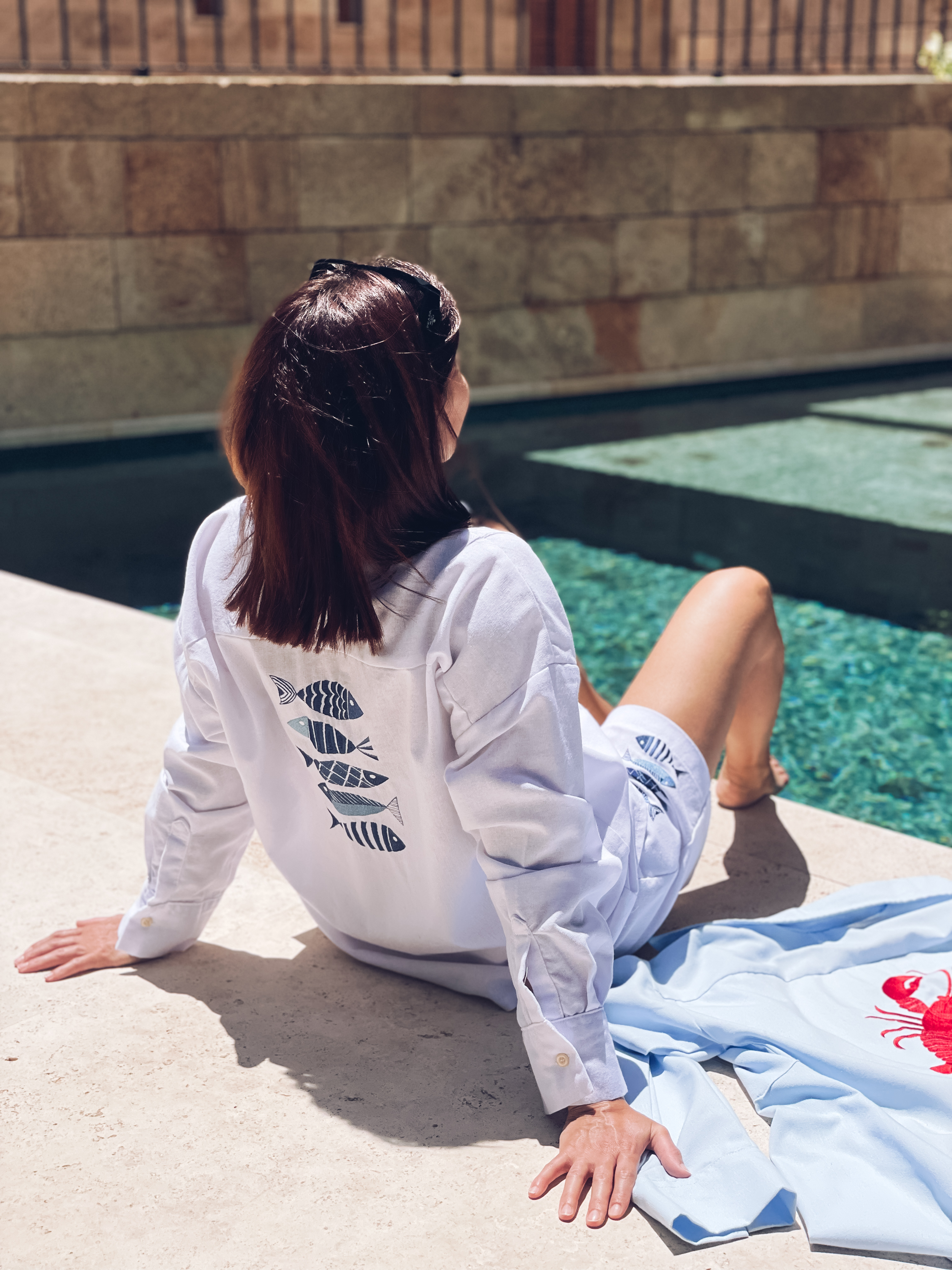 Sardines White Linen Short Set
