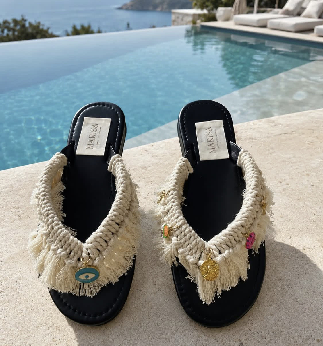 Women Handmade Macramé tassel sandals