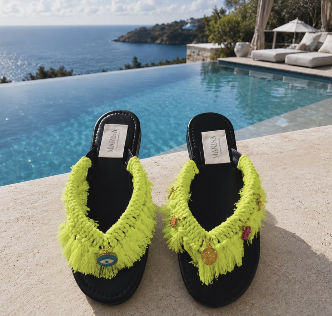 Women Handmade Macramé tassel sandals