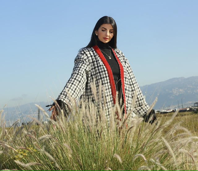 Luxury Woolen Blend Black and White Long Kimono