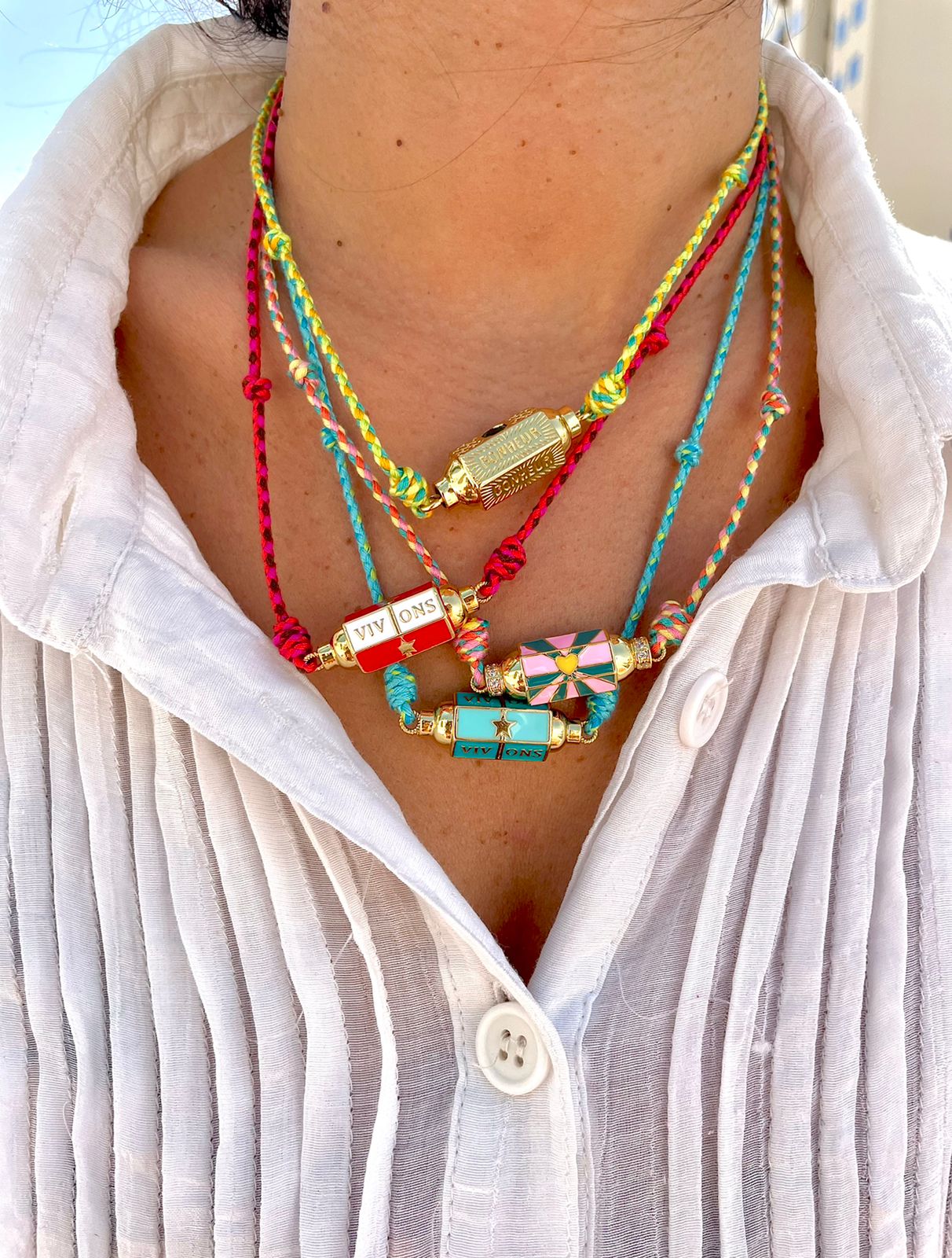 Parisienne Letter Inspired Rope Necklaces