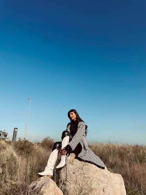 Luxury Heart Embroidered houndstooth Long Winter Kimono
