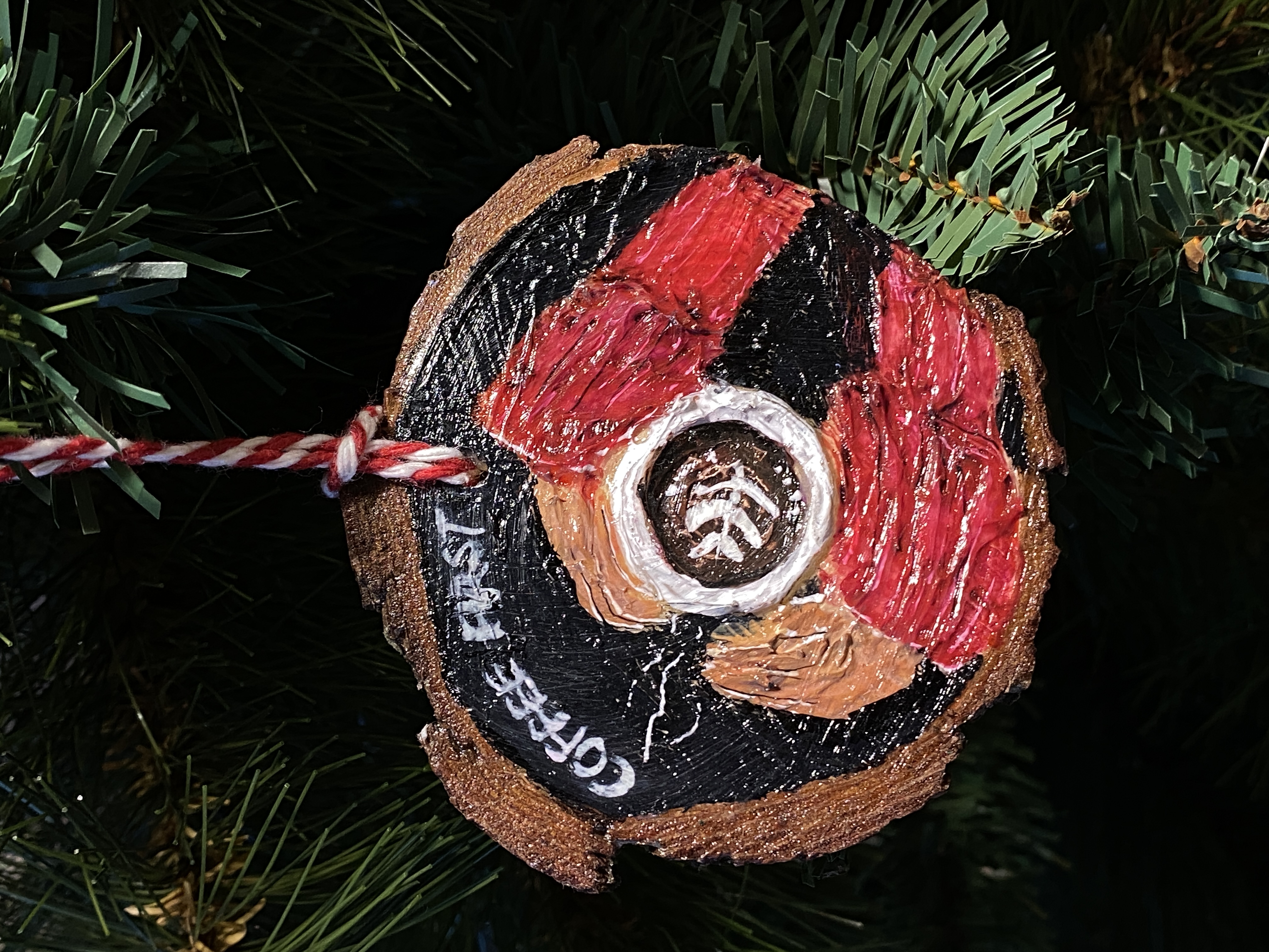 “COFFEE FIRST” Wooden slice ornament