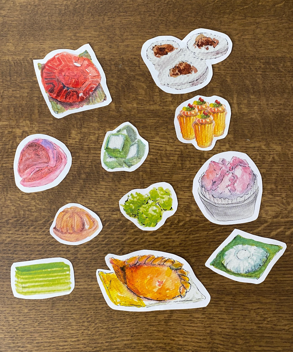 Singapore Kueh & Pastries Stickers (Set of 11)