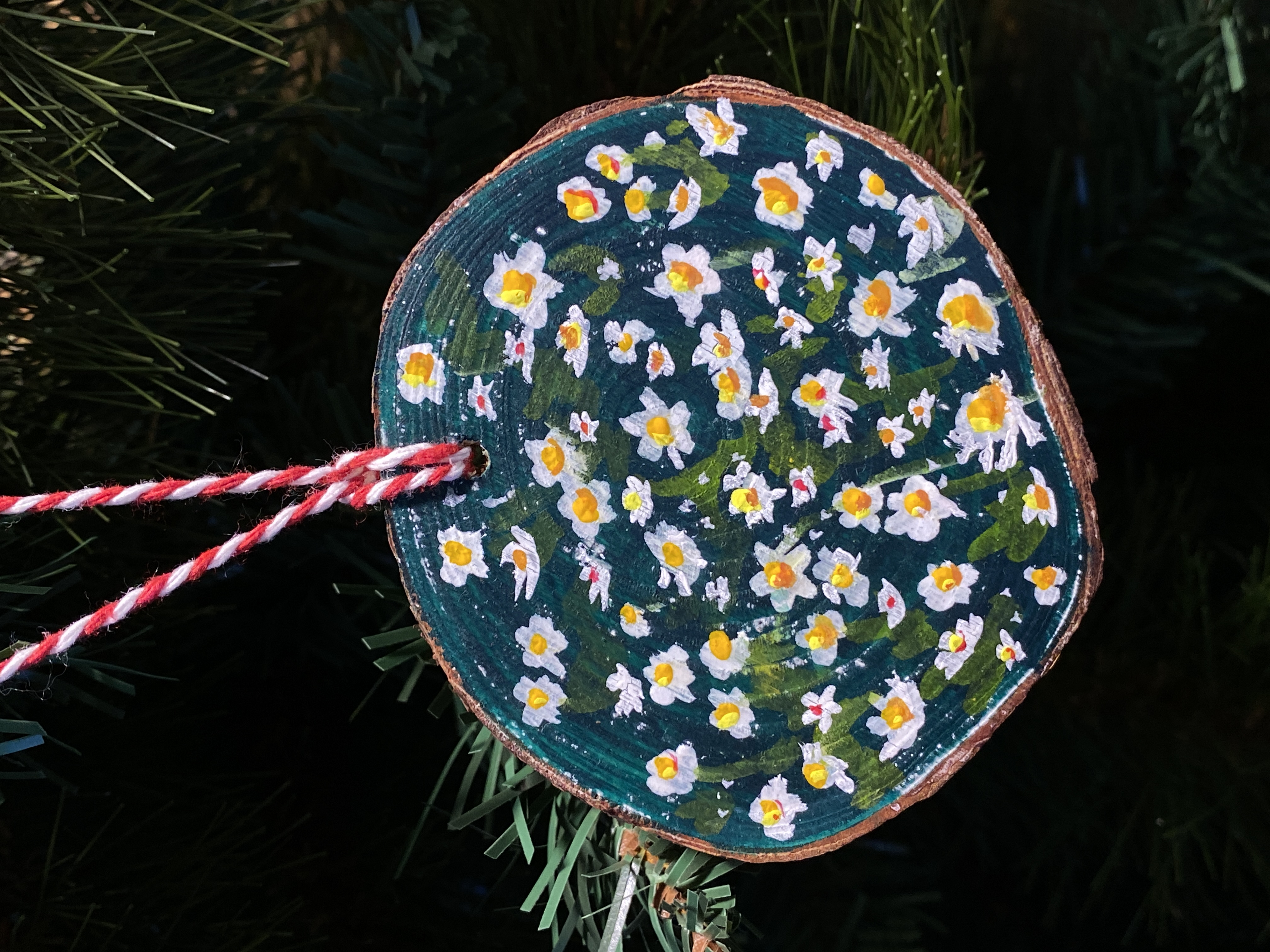 Floral field Wooden Ornament