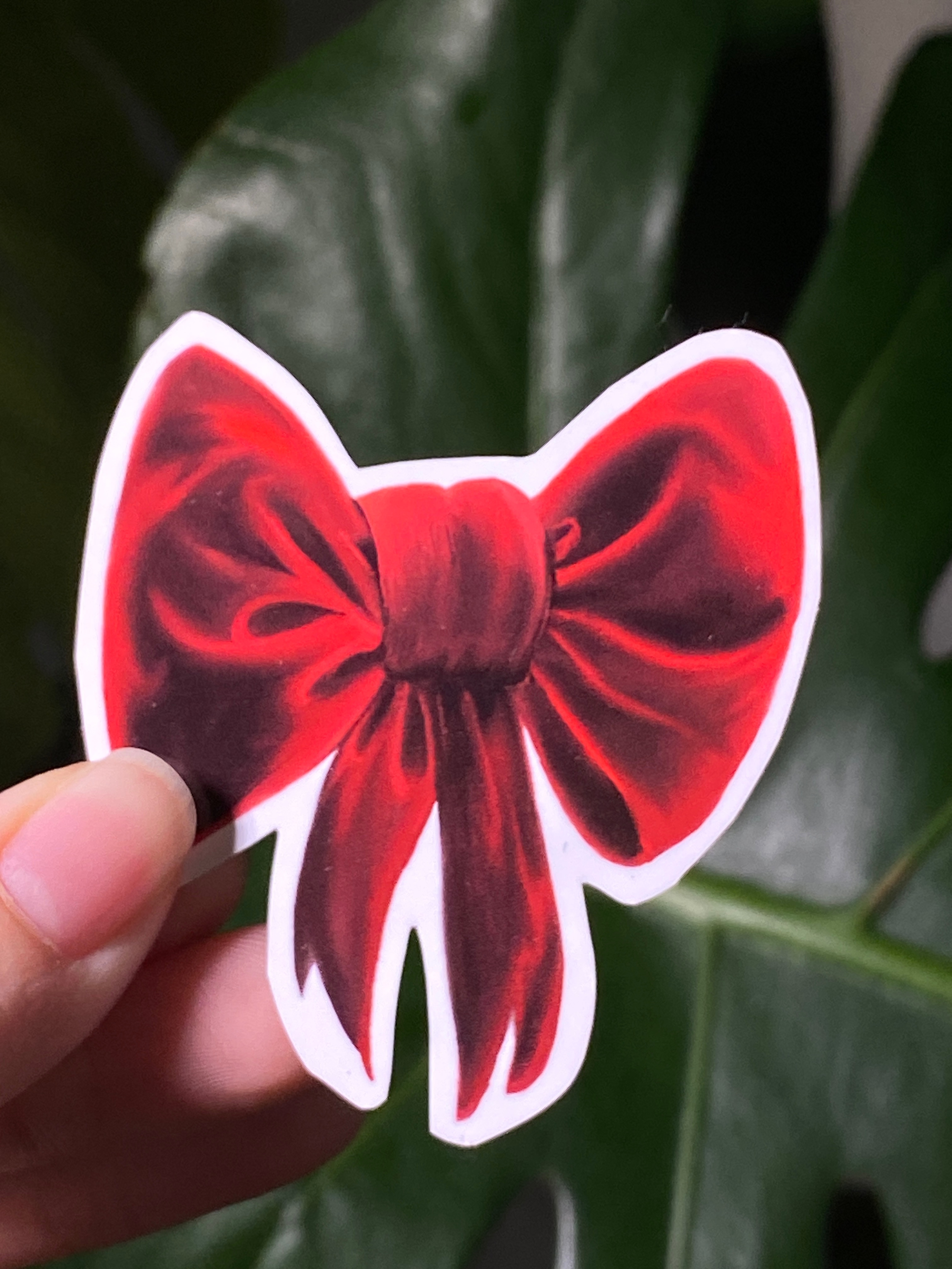 Cute bow & holly berries sticker set