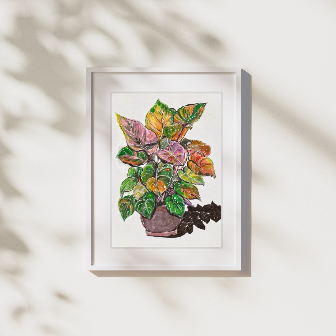 Vibrant Philodendron, Fine art Giclée Print (A4 & A3 available)