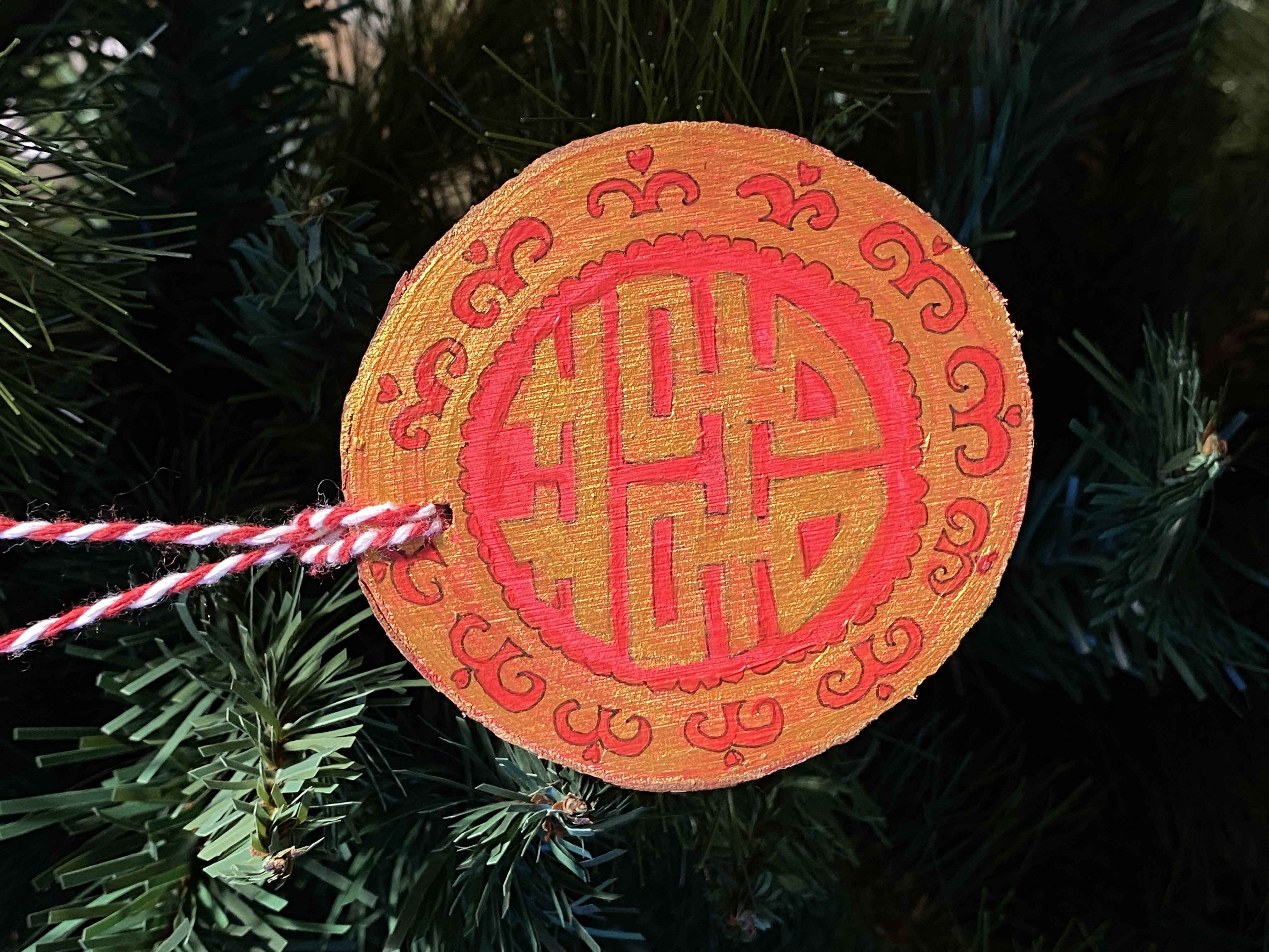 Chinese Weddings or Lunar New Year Wooden Ornament