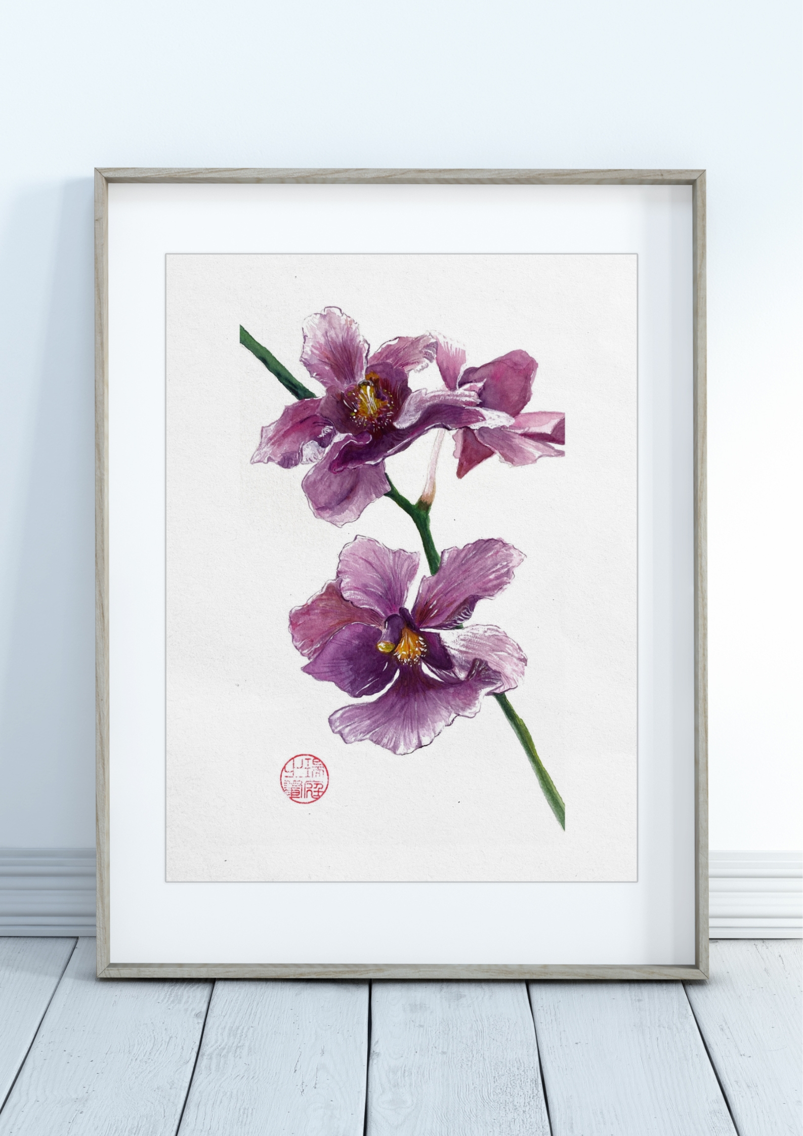 Orchid Poster, Fine art Giclée Print (A4 & A3 available)