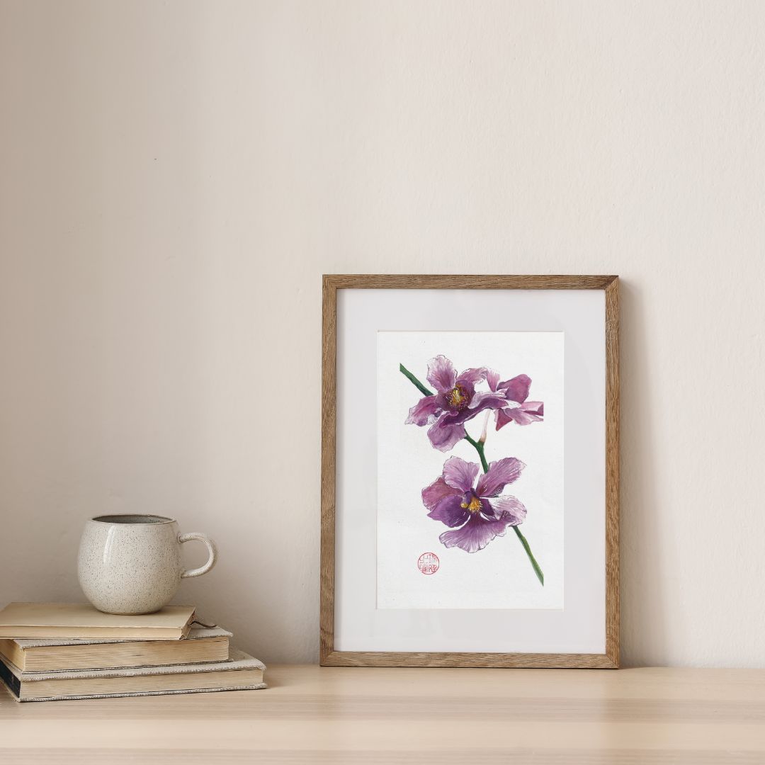 Orchid Poster, Fine art Giclée Print (A4 & A3 available)