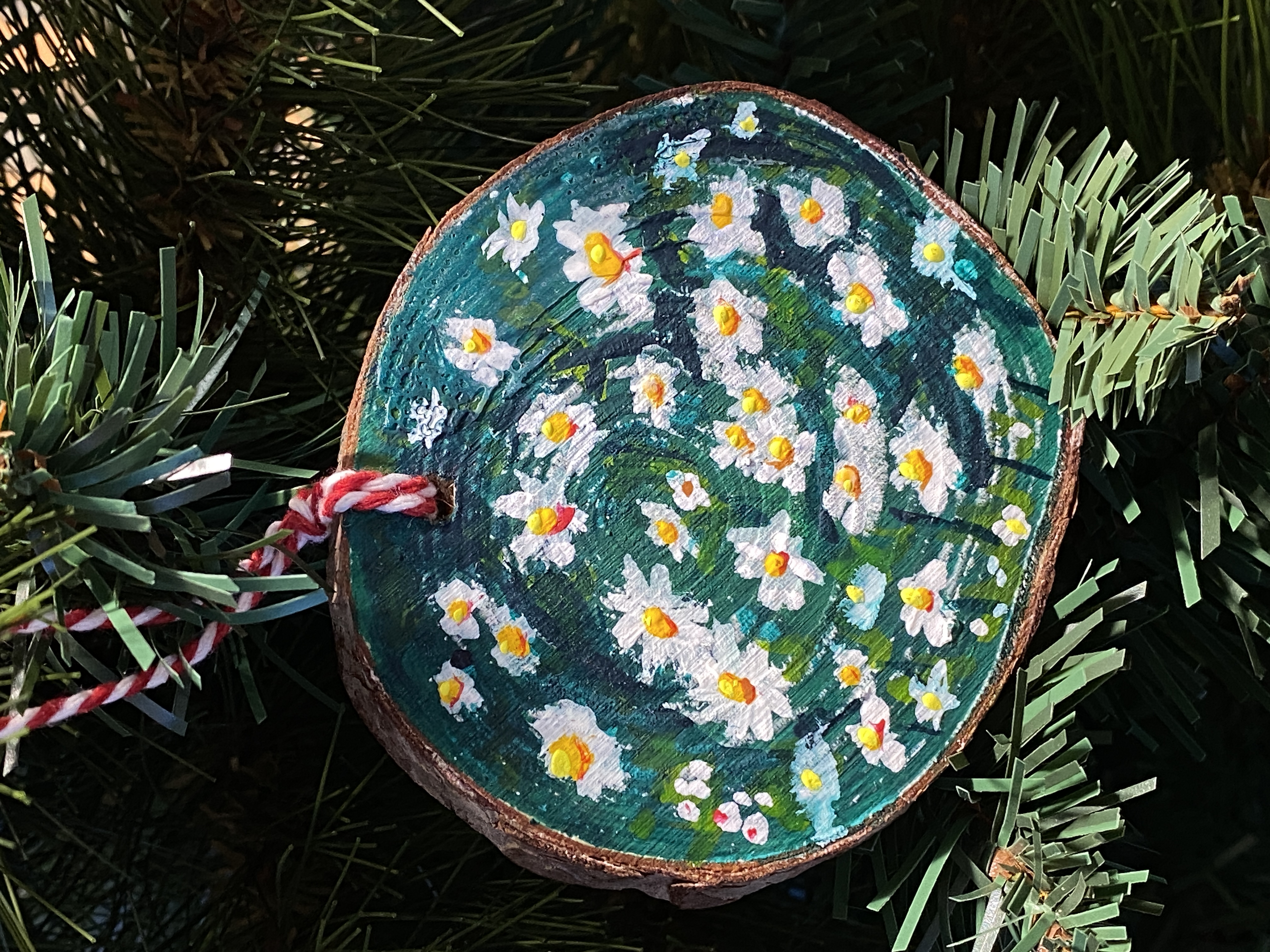 Floral field Wooden Ornament