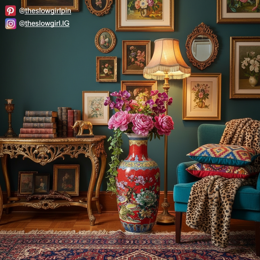 Jingdezhen Red Ceramic Floor Vase