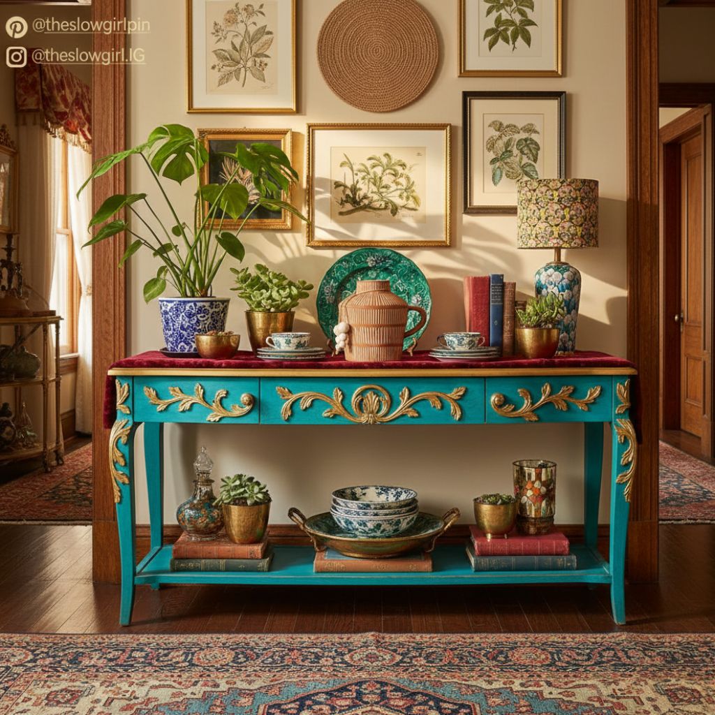 Rustic Farmhouse Ceramic Vase with Wooden Beads